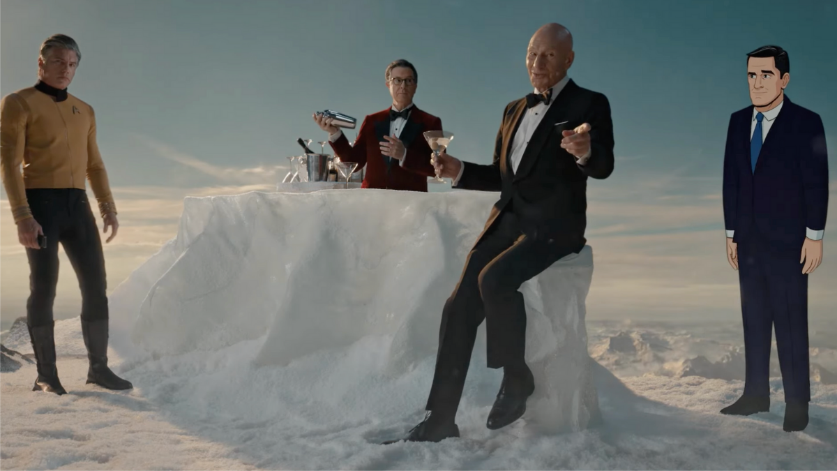 Watch Star Trek S Sir Patrick Stewart Greets The Climbers In Paramount Super Bowl Ad First Look Daily Star Trek News