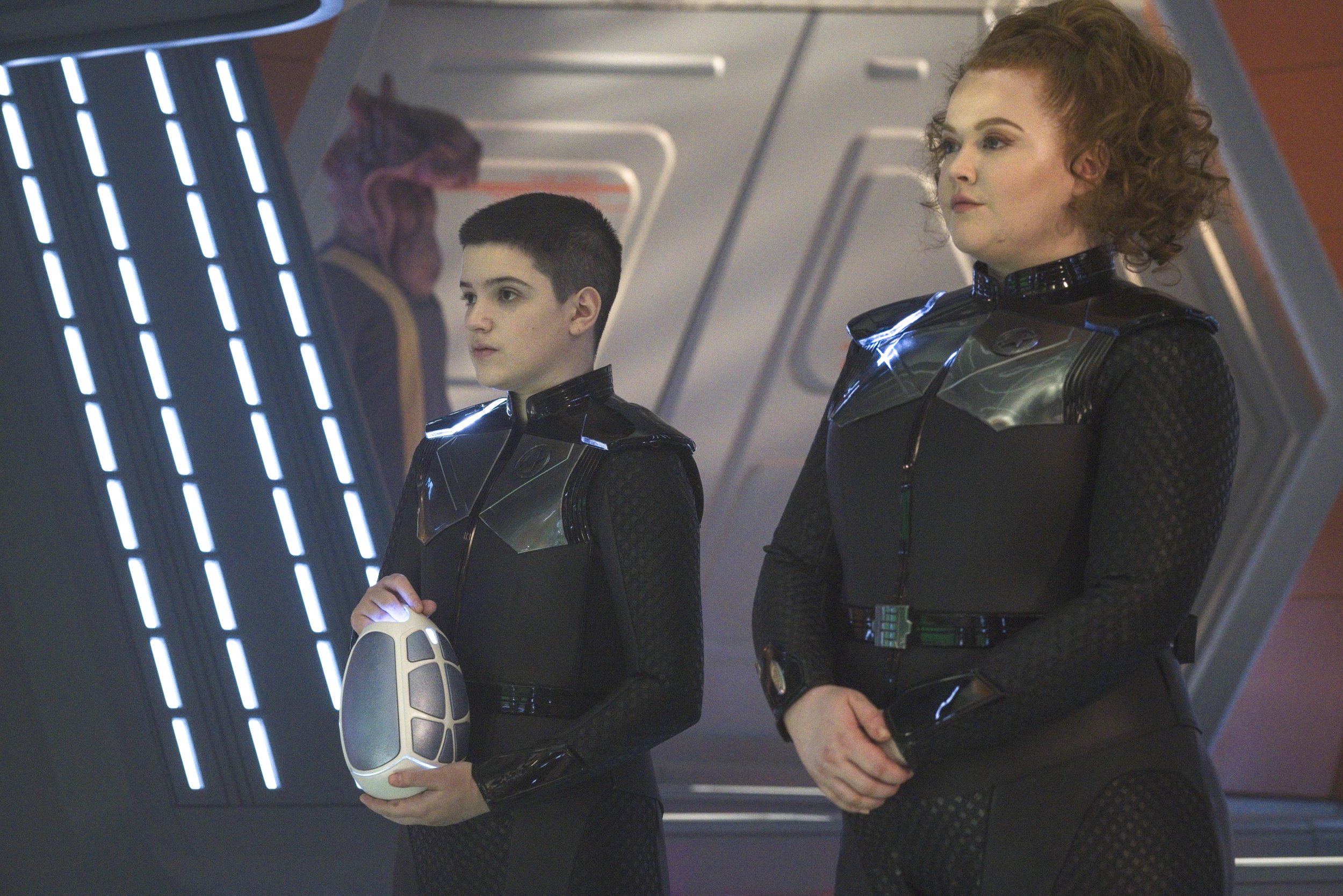   Pictured: Blu del Barrio as Adira and Mary Wiseman as Tilly of the Paramount+ original series STAR TREK: DISCOVERY. Photo Cr: Michael Gibson/ViacomCBS © 2021 ViacomCBS. All Rights Reserved.  