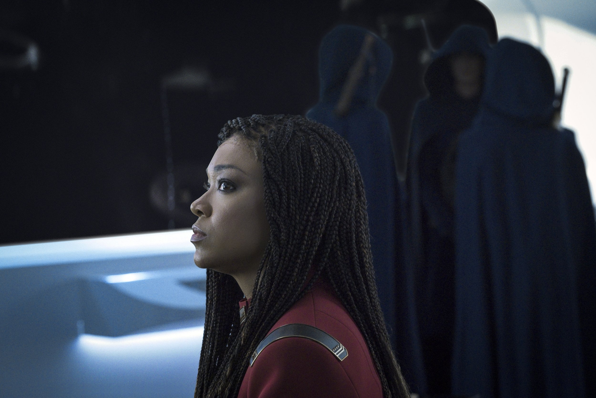   Pictured: Sonequa Martin-Green as Burnham of the Paramount+ original series STAR TREK: DISCOVERY. Photo Cr: Michael Gibson/Paramount+ © 2021 CBS Interactive. All Rights Reserved.  