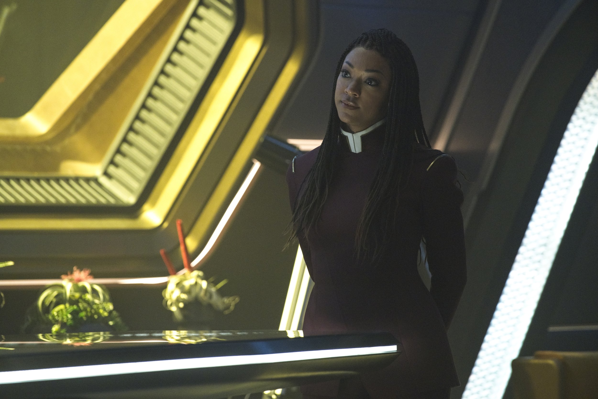   Pictured: Sonequa Martin Green as Burnham of the Paramount+ original series STAR TREK: DISCOVERY. Photo Cr: Michael Gibson/Paramount+ © 2021 CBS Interactive. All Rights Reserved.  