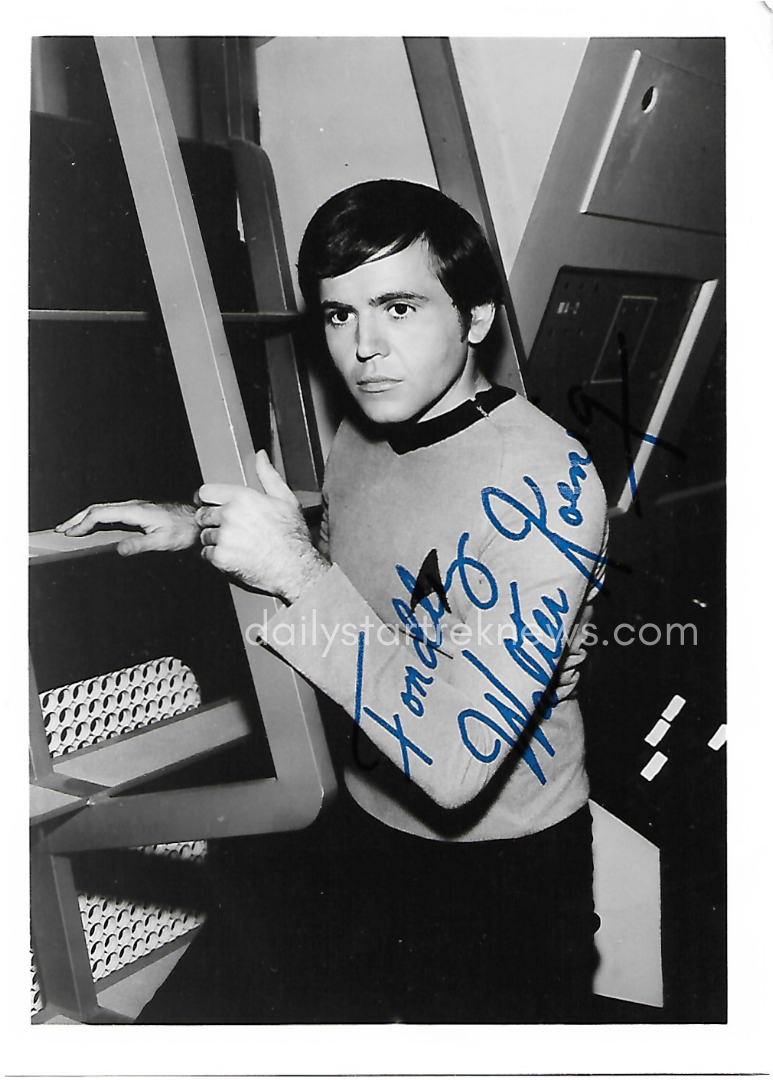   Walter Koenig as Chekov in an autographed promotional photo for Star Trek  