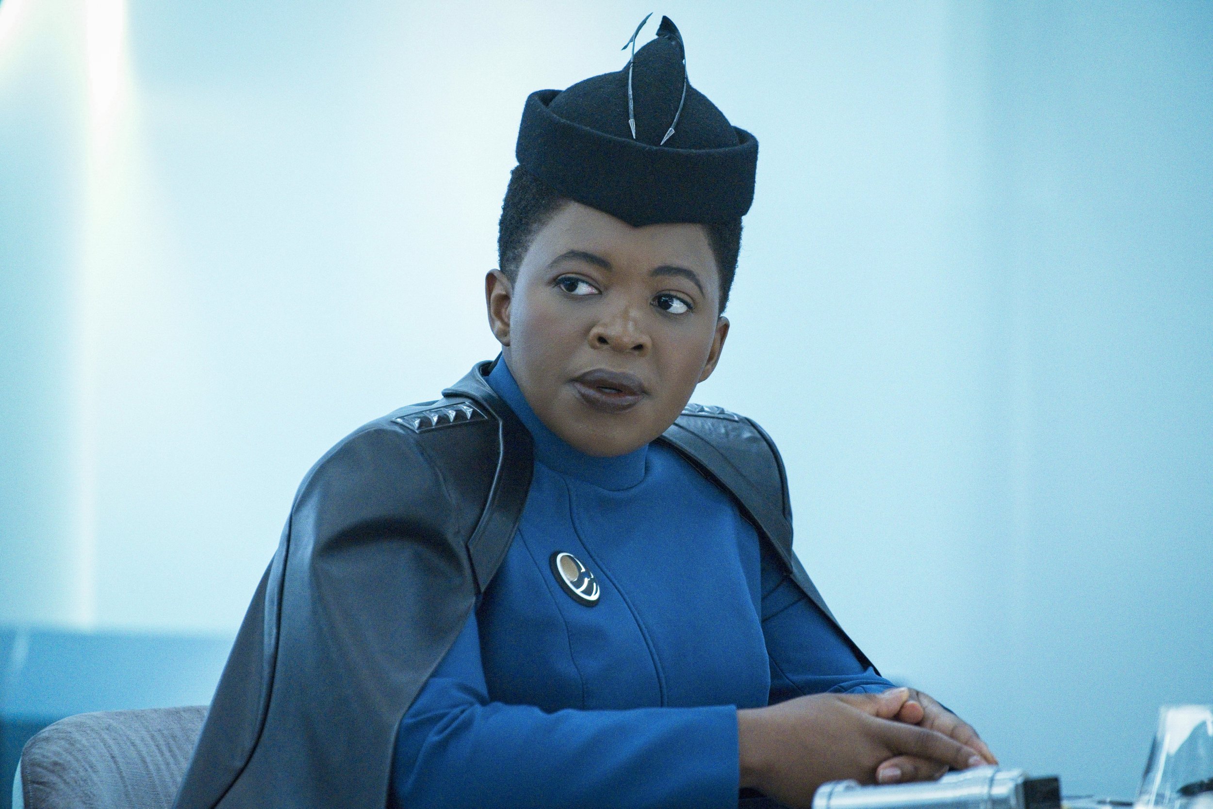   Pictured: Phumzile Sitole as Capt. Ndoye of the Paramount+ original series STAR TREK: DISCOVERY. Photo Cr: Michael Gibson/Paramount+ (C) 2021 CBS Interactive. All Rights Reserved.  
