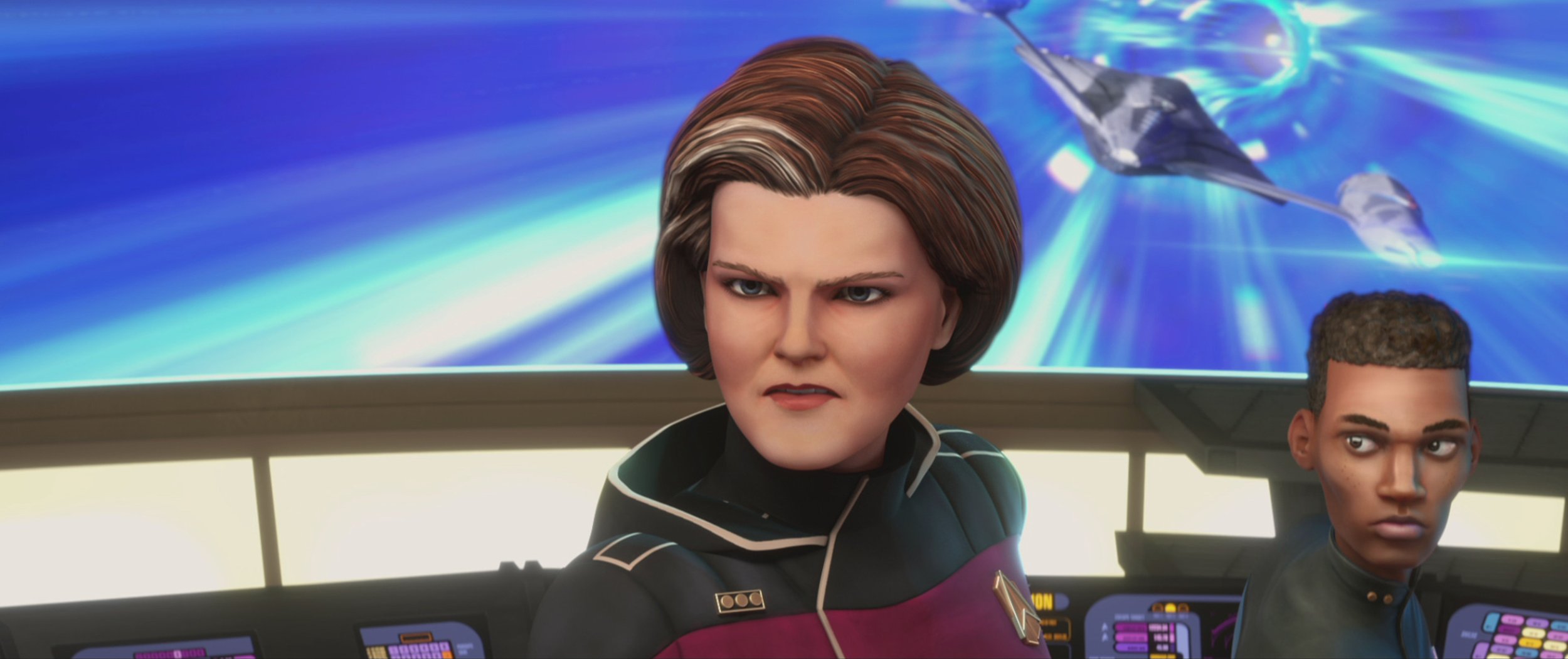   Kate Mulgrew  as Janeway in STAR TREK: PRODIGY.  Image: Nickelodeon/Paramount+.  