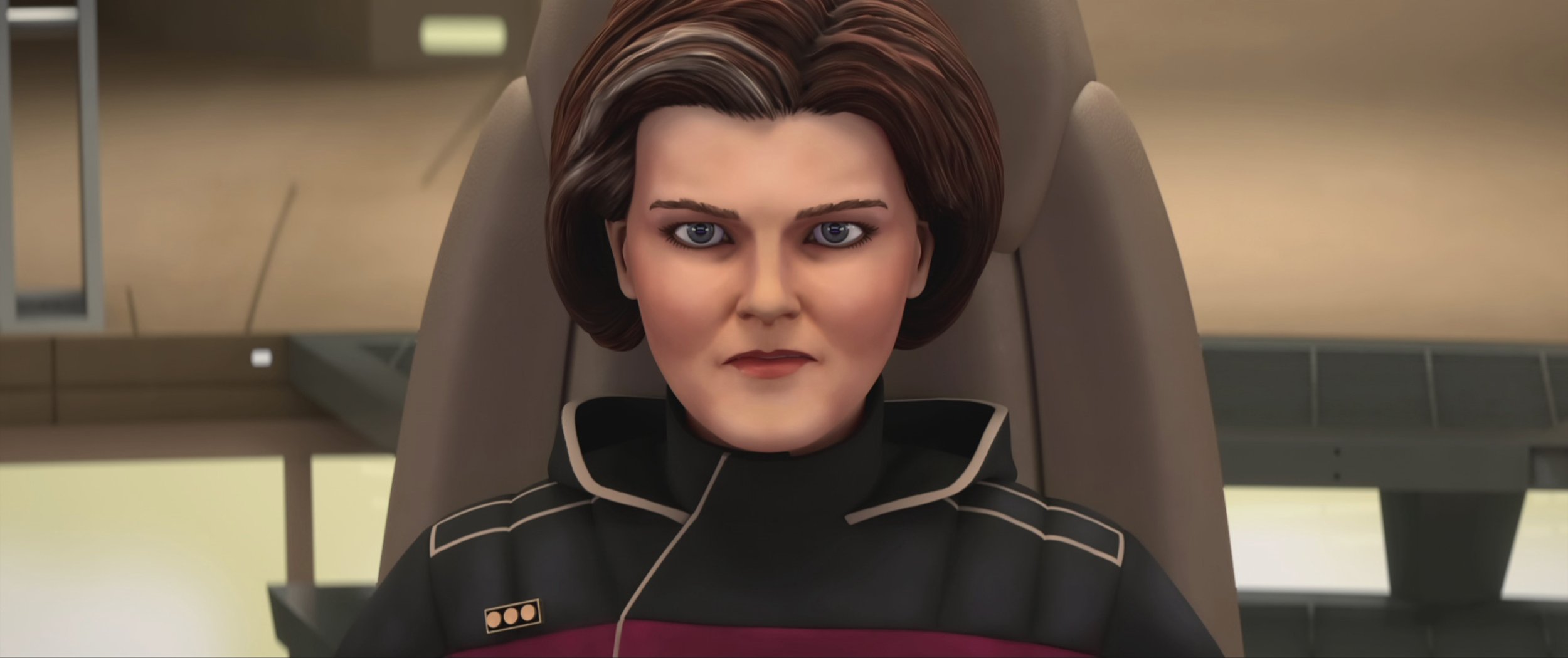   Kate Mulgrew  as Janeway in STAR TREK: PRODIGY.  Image: Nickelodeon/Paramount+.  