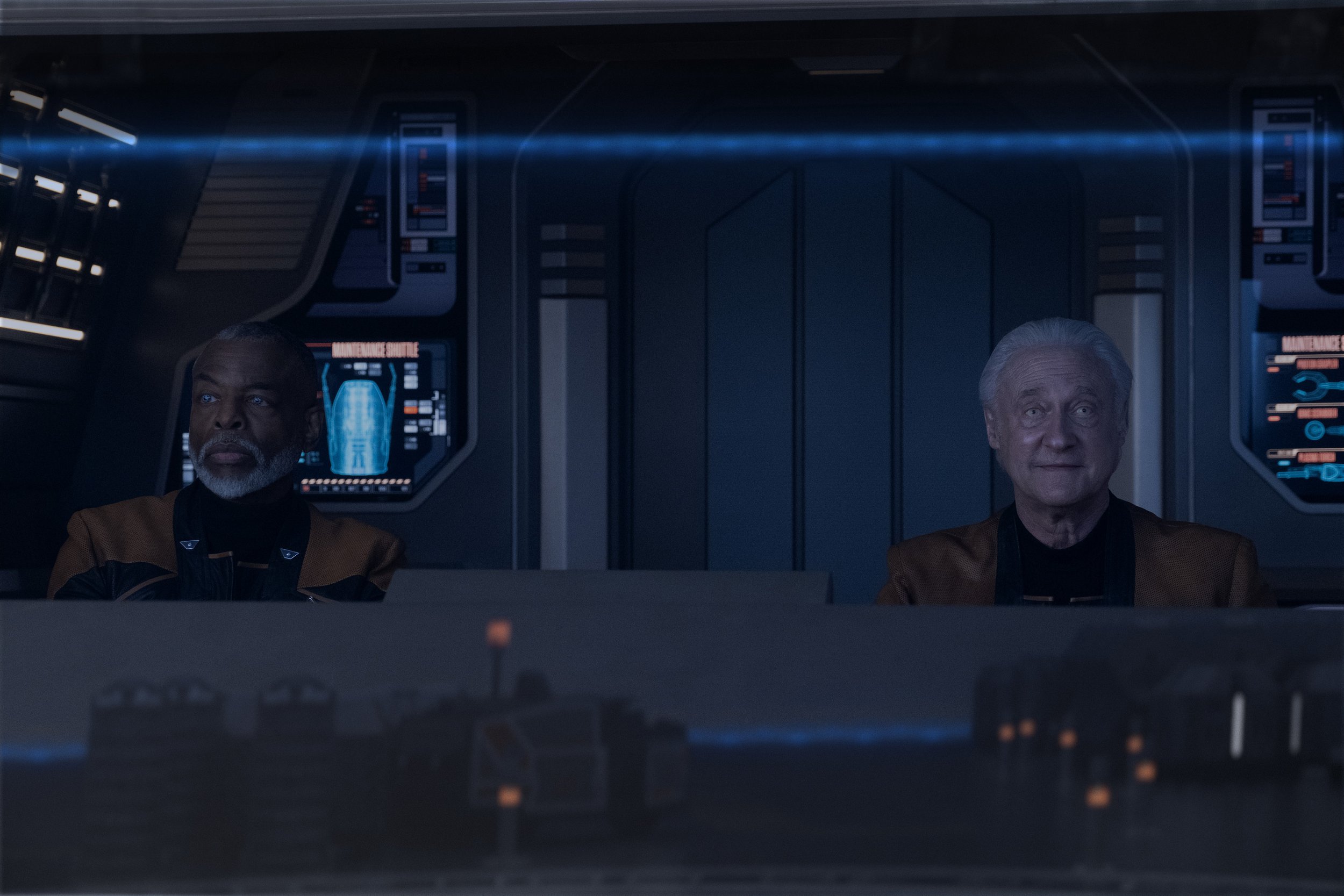   LeVar Burton  as Geordi La Forge and  Brent Spiner  as Data.  Photo Credit: Trae Patton/Paramount+.  