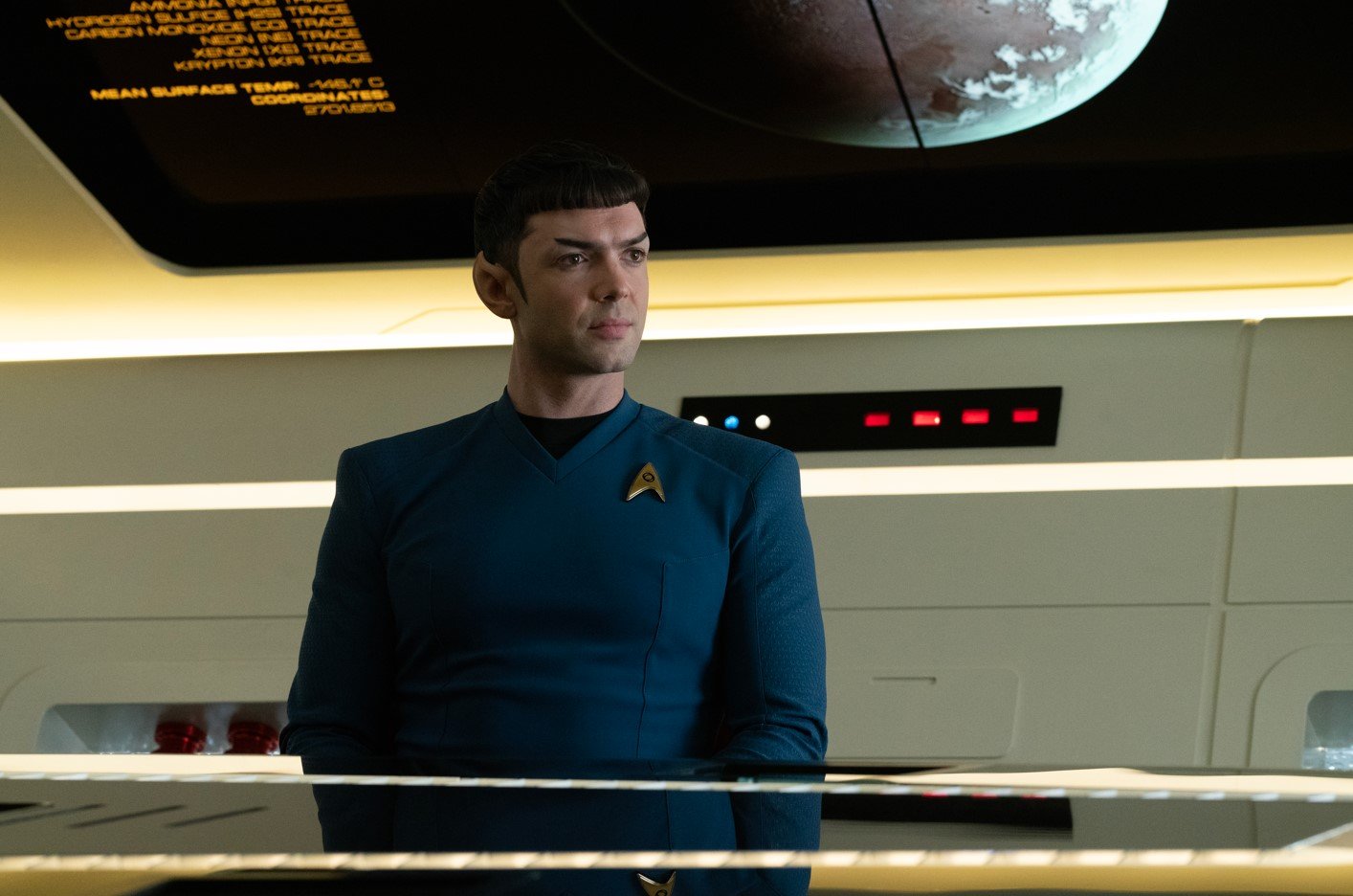   Ethan Peck  as Spock. Photo Credit: Michael Gibson/Paramount+ 