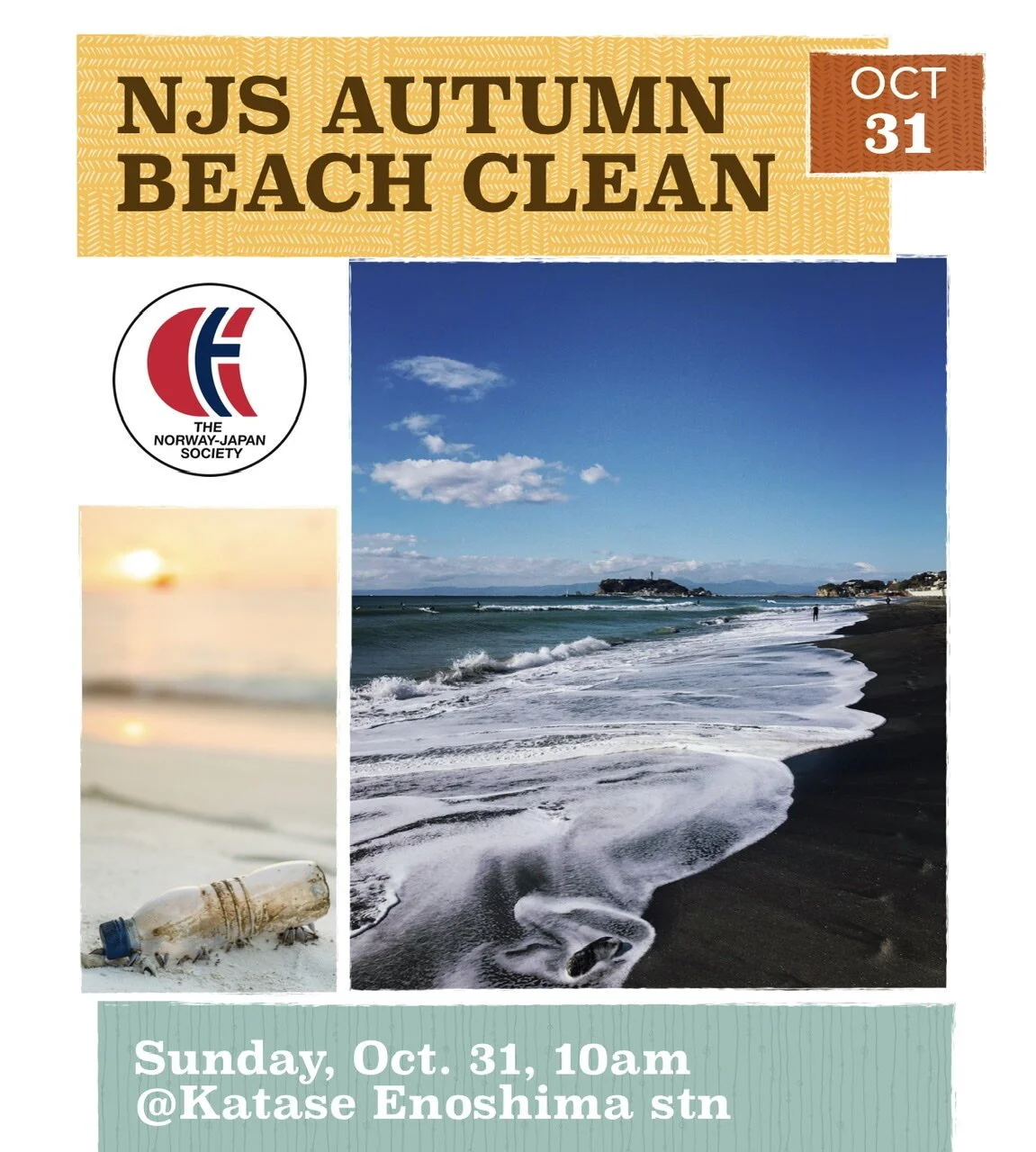 【10月31日】Autumn Event: Beach Cleaning at Enoshima・江ノ島ビーチクリーニング