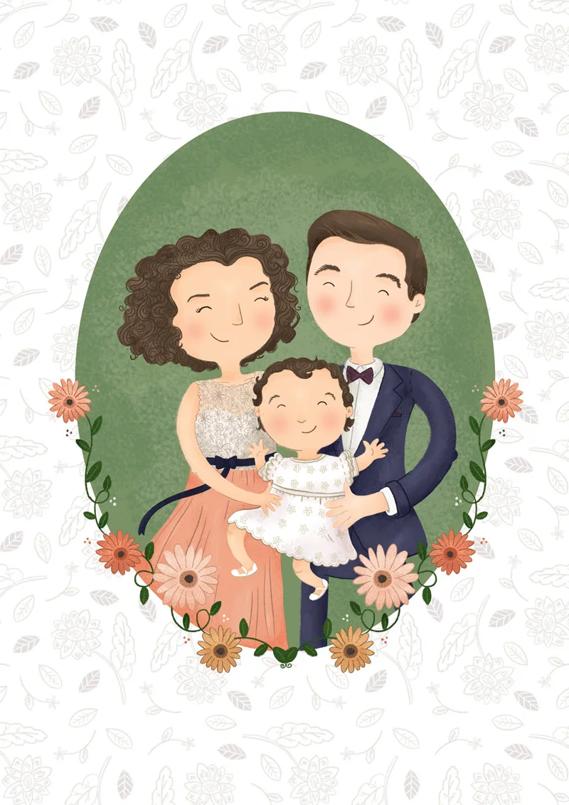 Flowery First Birthday - Family Portrait
