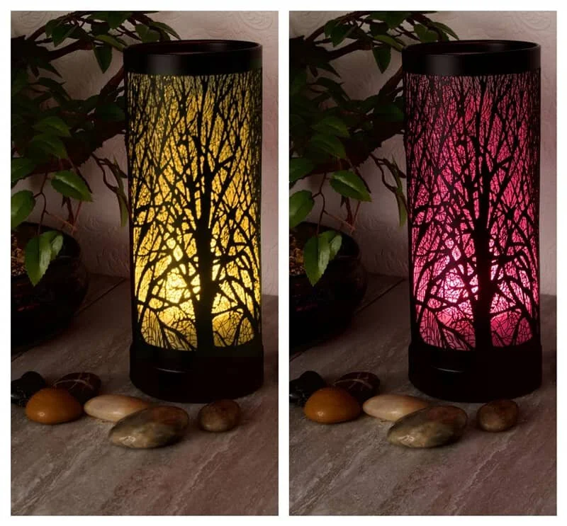 Colour Changing LED Electric Wax Melt Burner Black Tree L7444WH