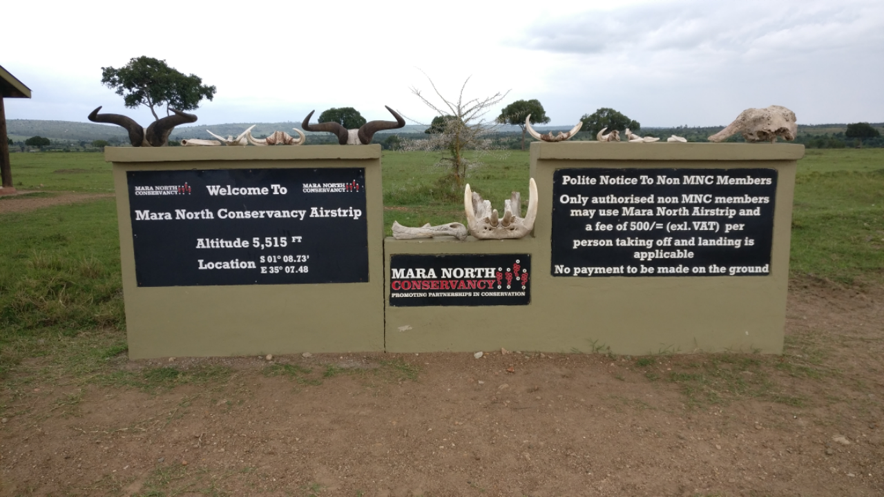 Arrival at Mara North airstrip.