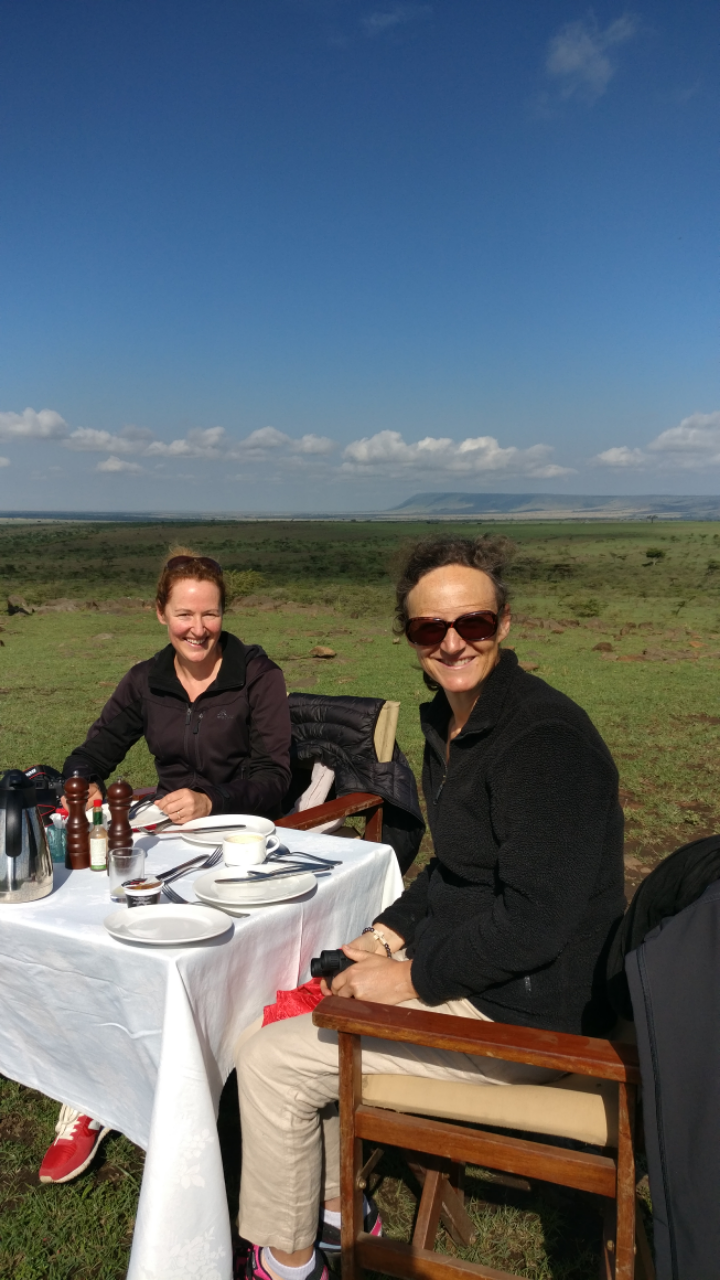 Breakfast on the plains in Masai Mara, Kenya.