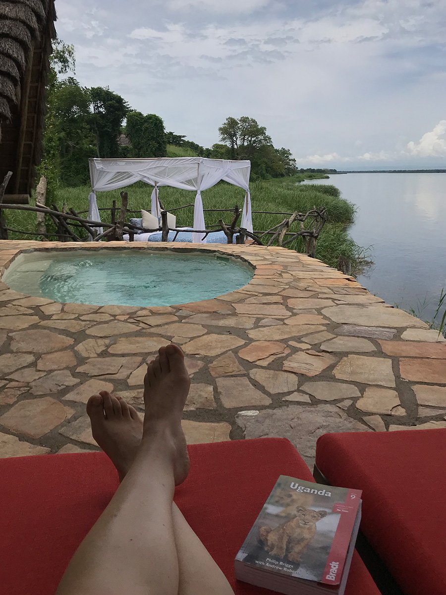 Moment of rest at Nile Safari Lodge – Murchison Fall NP. 