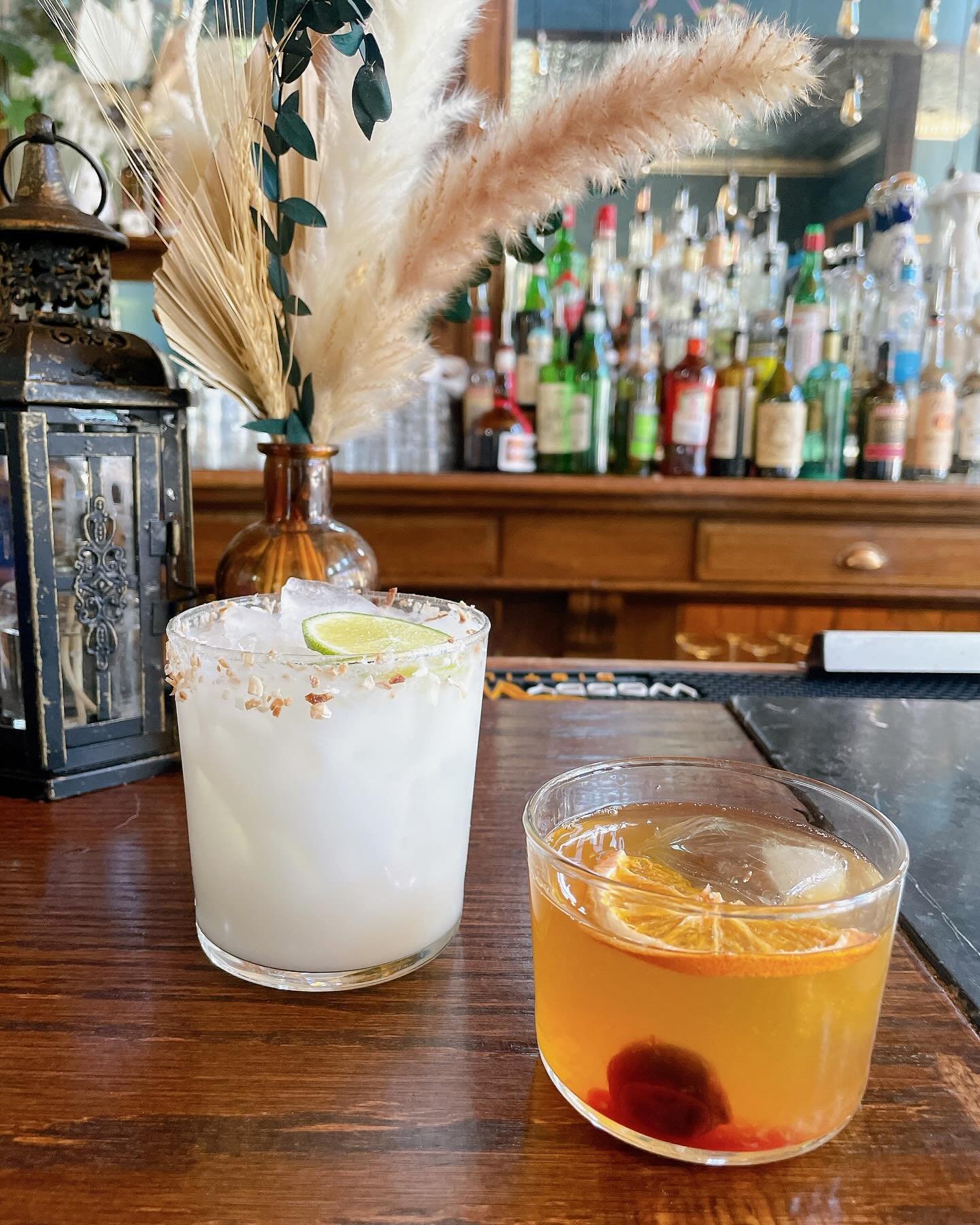A couple of our classics! The coco margarita and salty old fashioned. We are brainstorming new drink ideas this off season. 🤔 What&rsquo;s your fave??