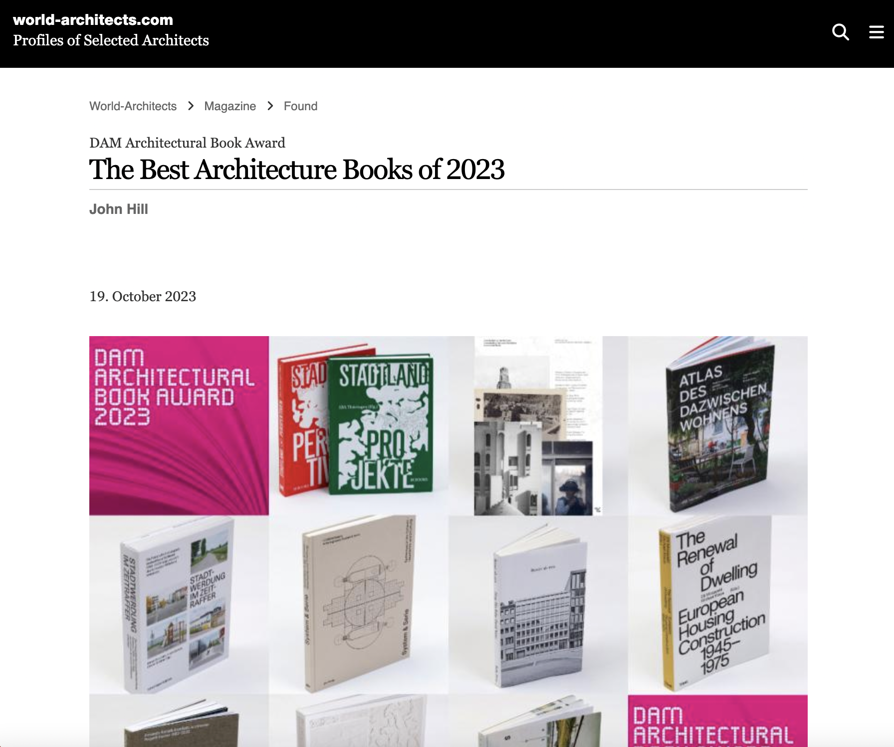 DAM Architecture Book Award 2023