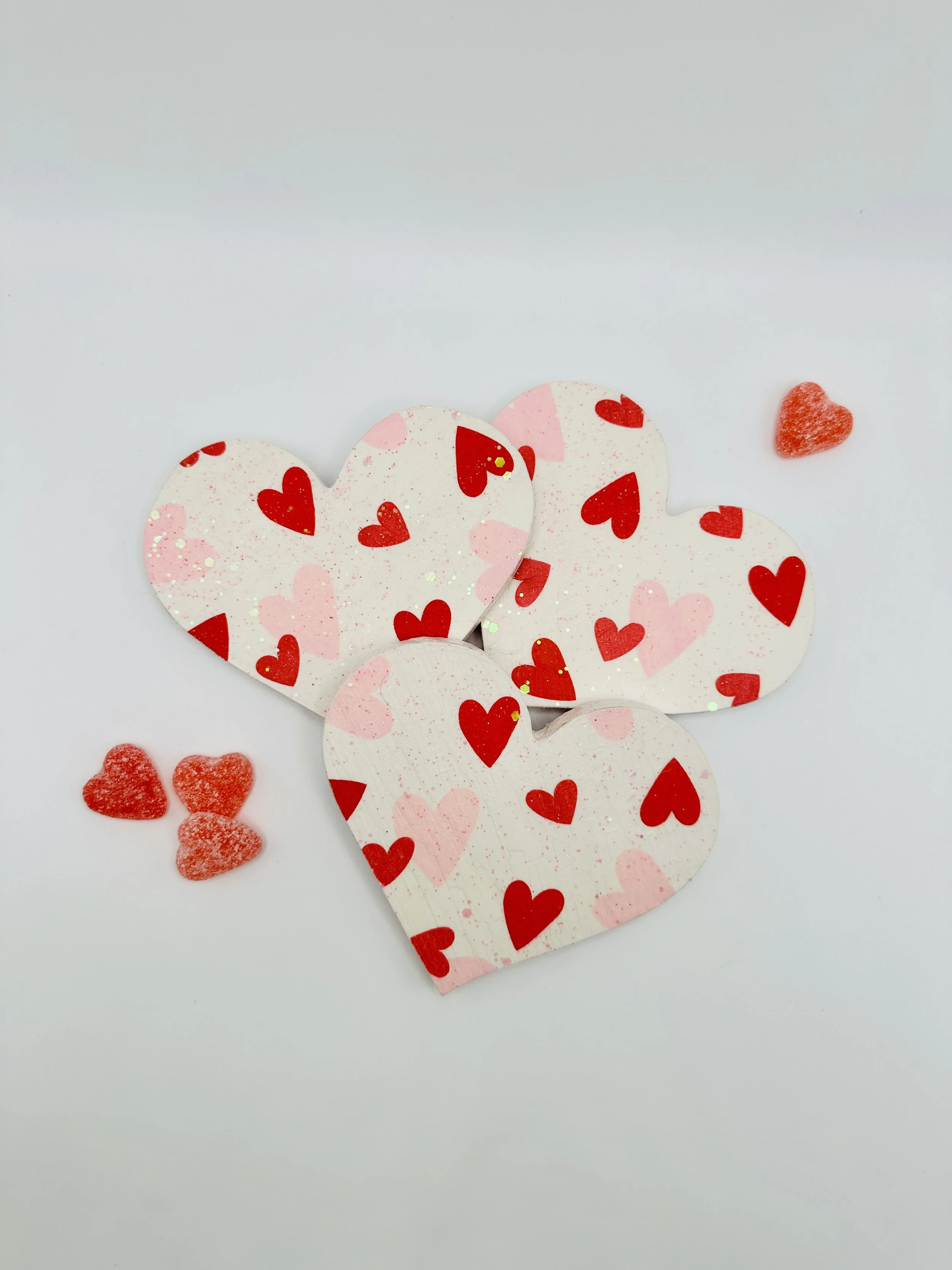 Wooden Valentine's Day Hearts