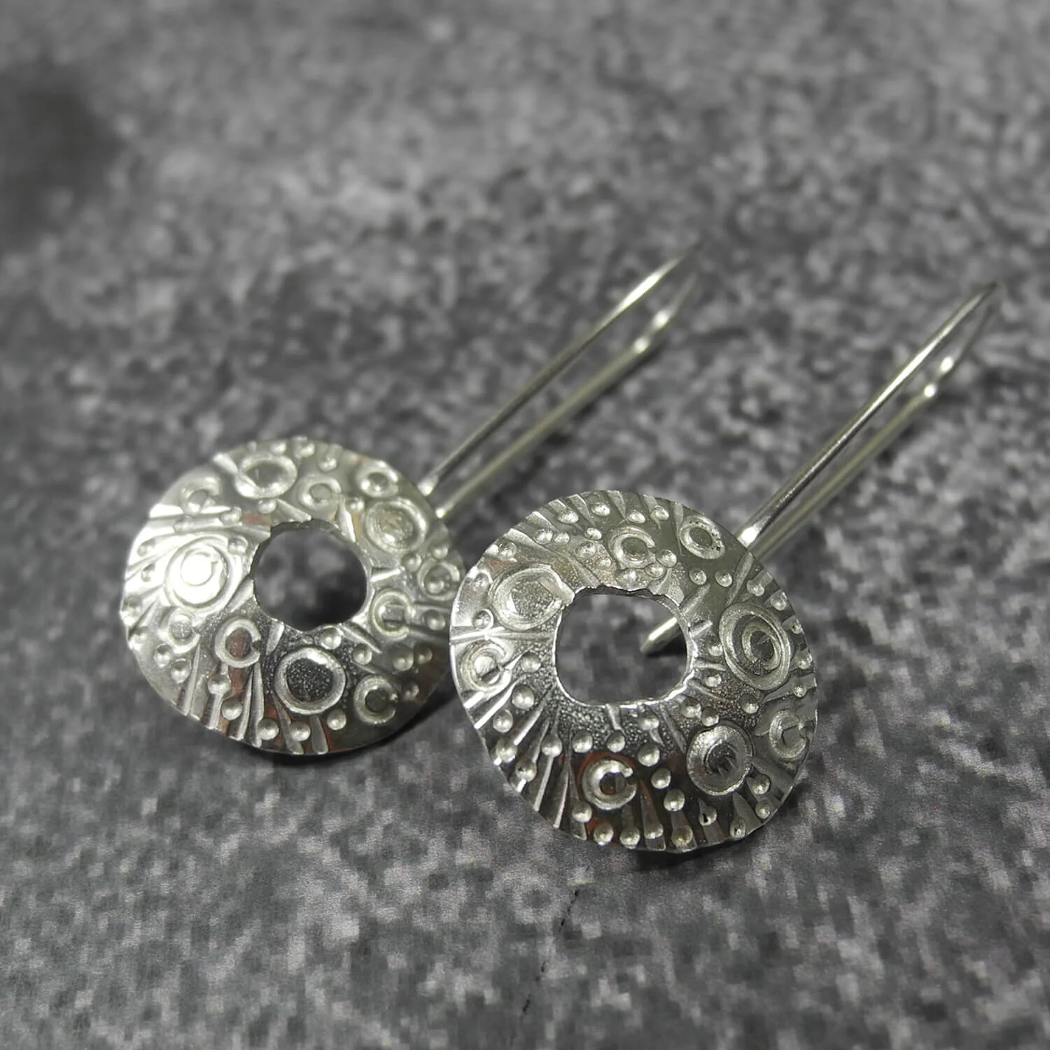 Bright Open Limpet drop earrings - small, pattern 4