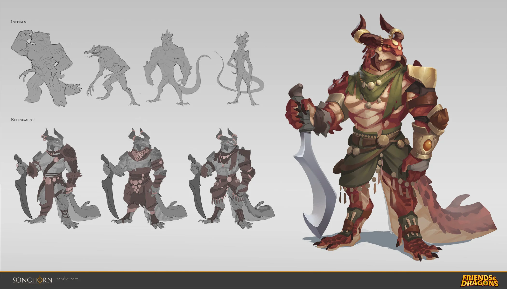 Songhorn Creature Art Studio Songhorn Playsome FriendsAndDragons Characters Dragonkin Bulky StylizedConceptCreatureConceptArtMobileGamesOutsource