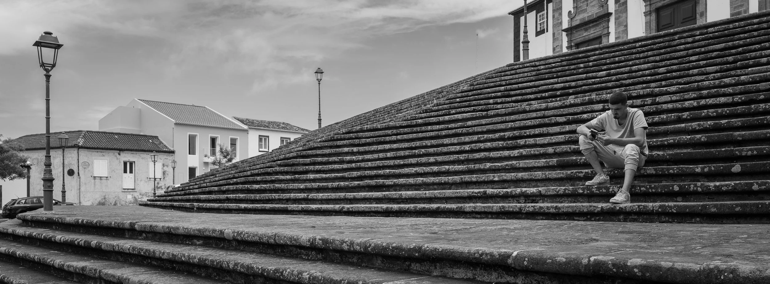  schodiště farního kostela Nossa Senhora da Estrela (Panny Marie Hvězdné) v Ribeira Grande 