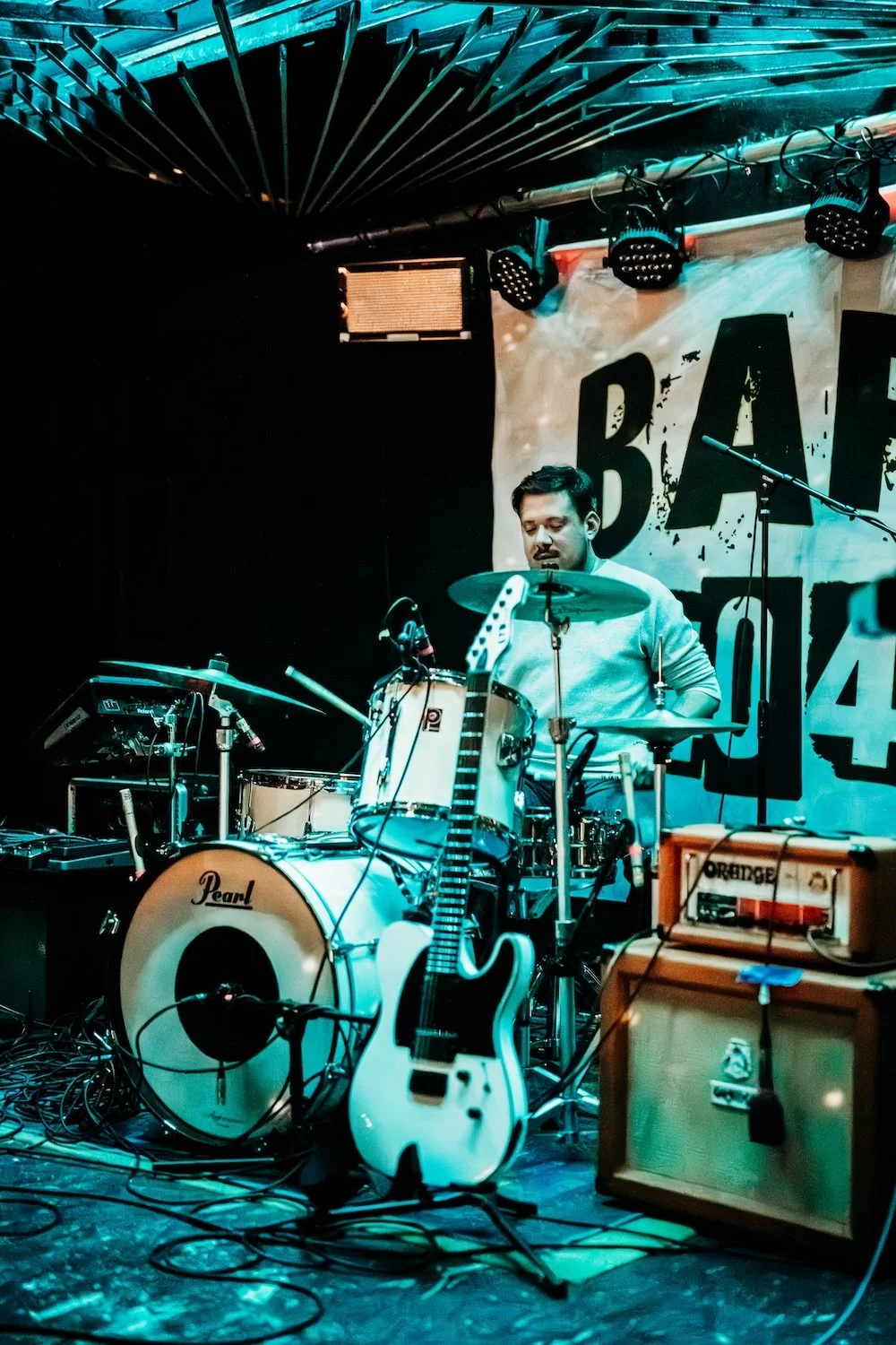 Matt DiRe of Elyse Therose plays drums at Bar 404 in Denver, Colorado on February 27, 2026