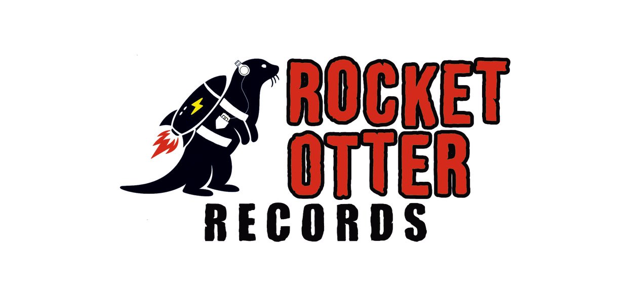 Otter wearing a jet pack with text that reads, "Rocket Otter Records"