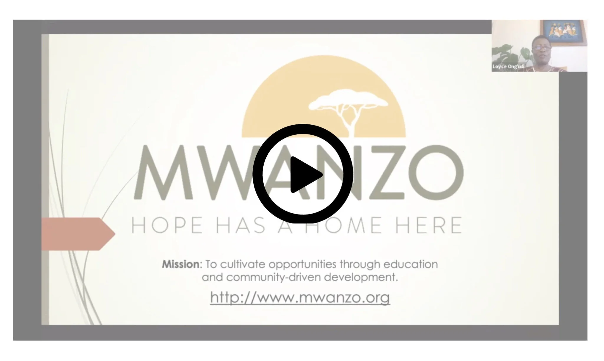 Founder and Executive Director Loyce Ong'udi's Spring 2020 Update (Recording) 