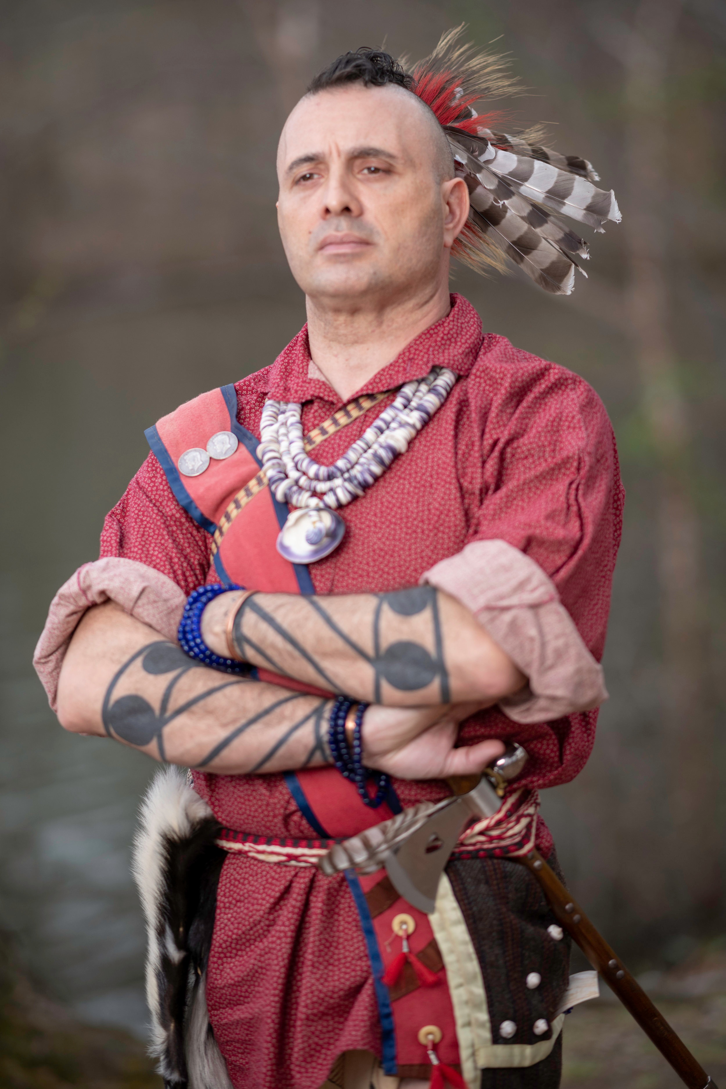 Wampanoag Cree Genuine Quahog Wampum Tube Bead Bracelet on Elk Lacing w Wampum Closures 7 ~ Native American Regalia ~ Mohawk Mohican