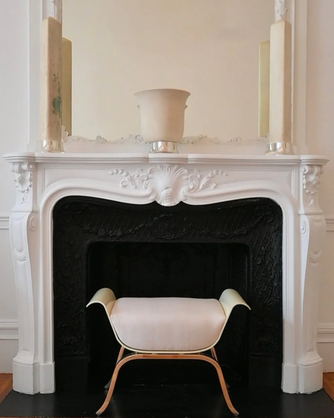 B G Robinson- Palace IntrigueTABOURET, 2025Silvered aluminum, lacquer, moiré silkOnce a symbol o.jpg