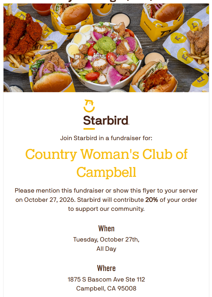 Starbird Dine-to-Donate Fundraiser for CWCC