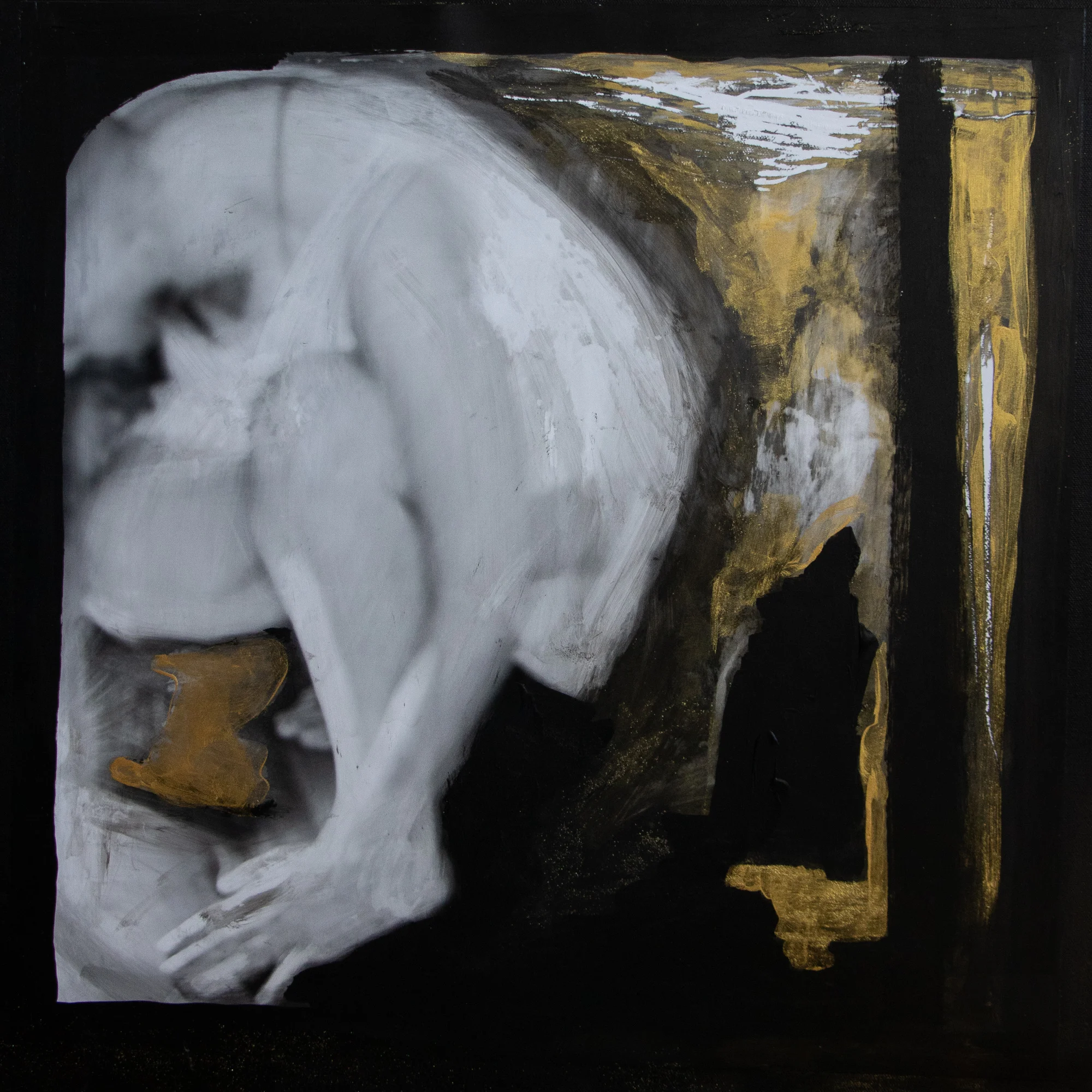   Lost   Mixed media and digital print on canvas  22”x22” 