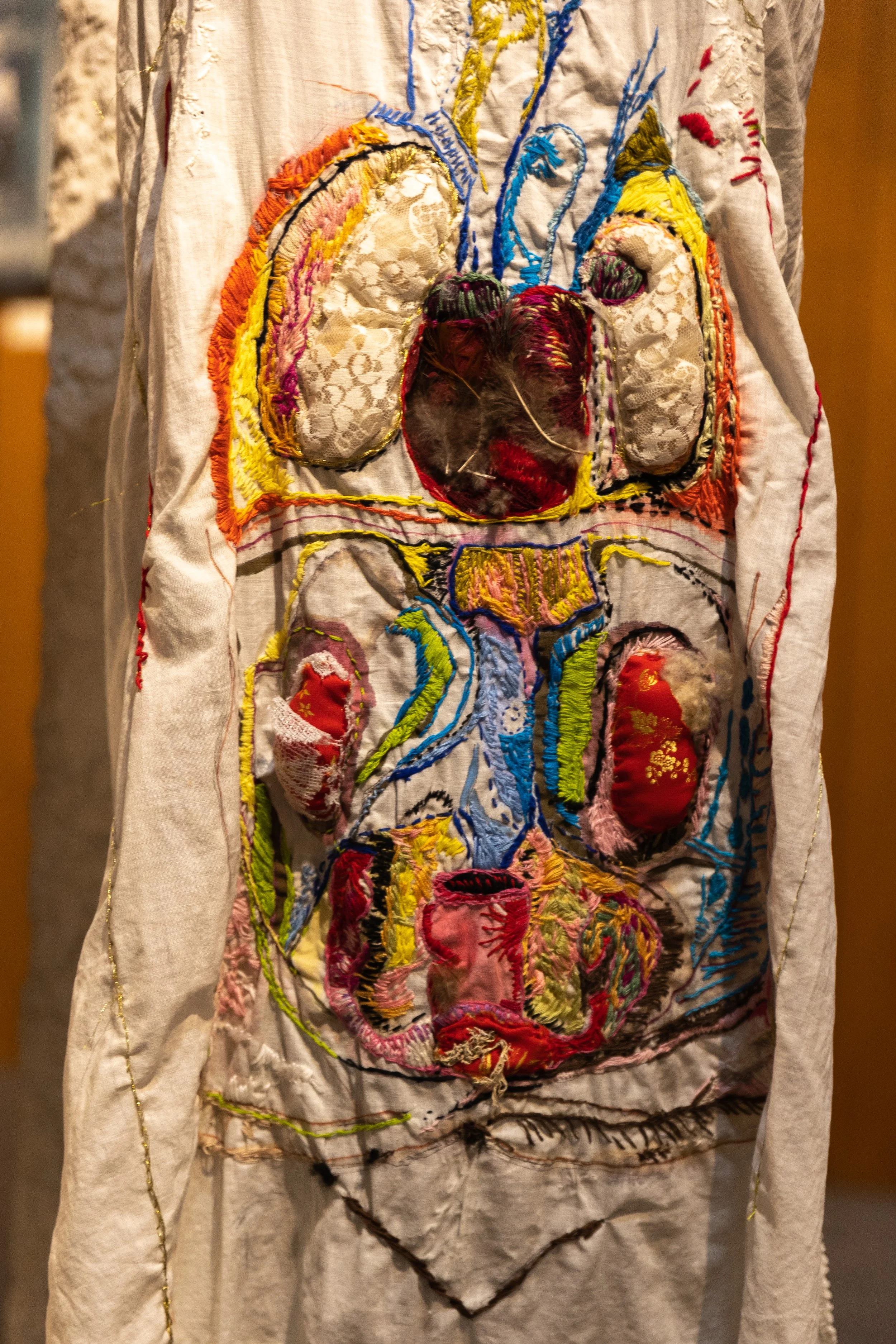 Private Parts ( Embroidery thread on antique camisole ) 2018