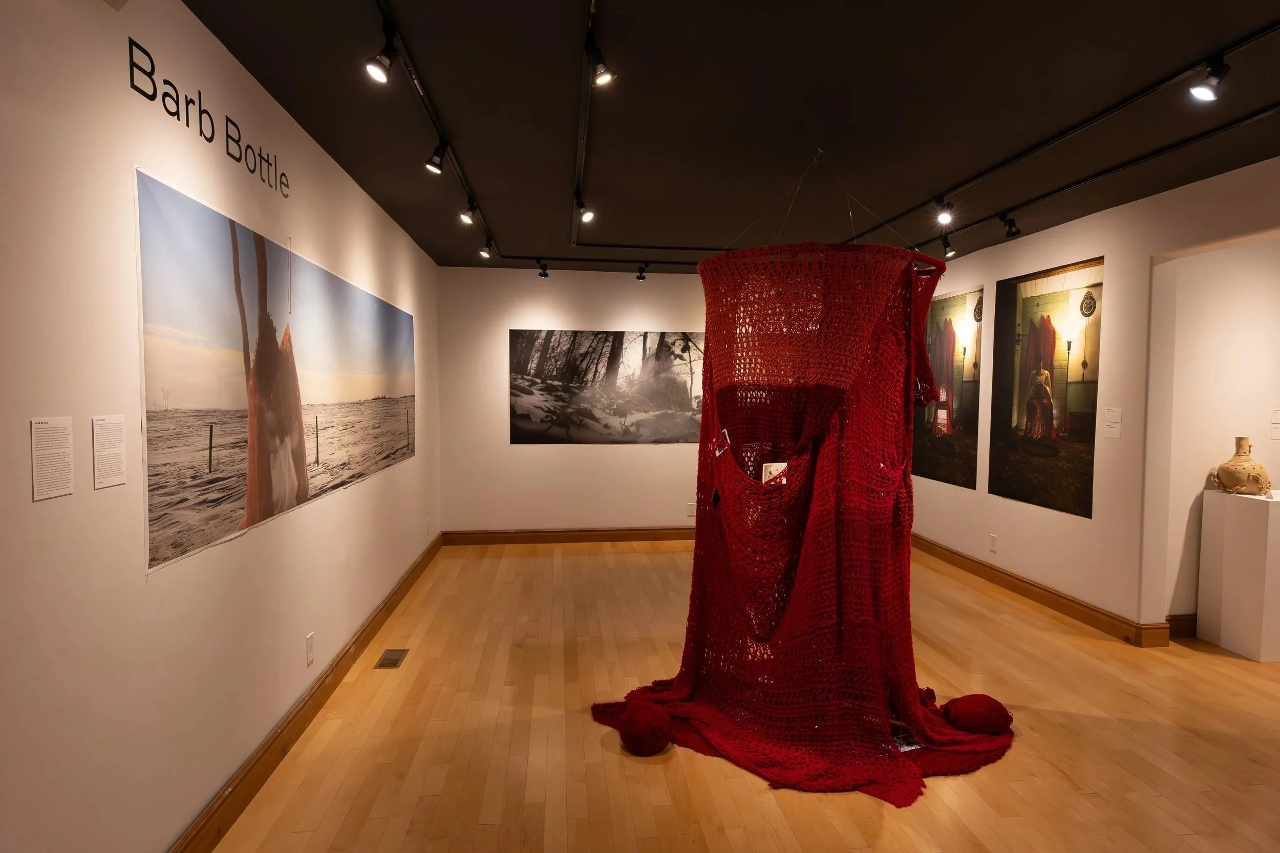 Shauna Leanne - Knitted installation, yarn and mixed media 2023