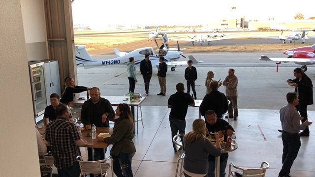 Here we are at the filming location for the Jet Jockeys pilot episode. Every month, @AngelCityFlyers and @AeroCityJets host an event they&rsquo;ve named Third Thursday. Folks from the entire aviation space in the vicinity of the KLGB home drome and m