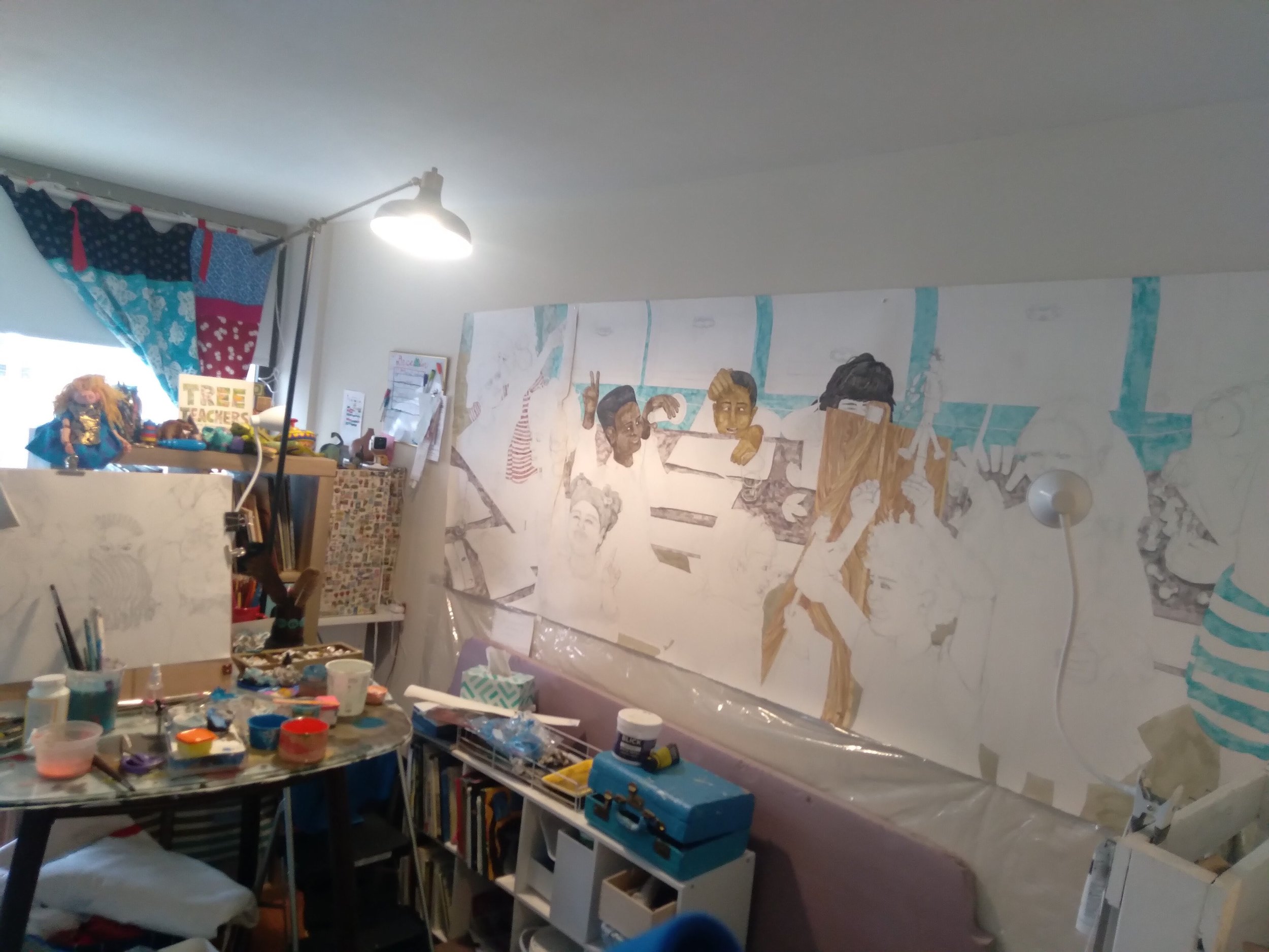 2020-21 Arches Watercolor Paper Mural in Process