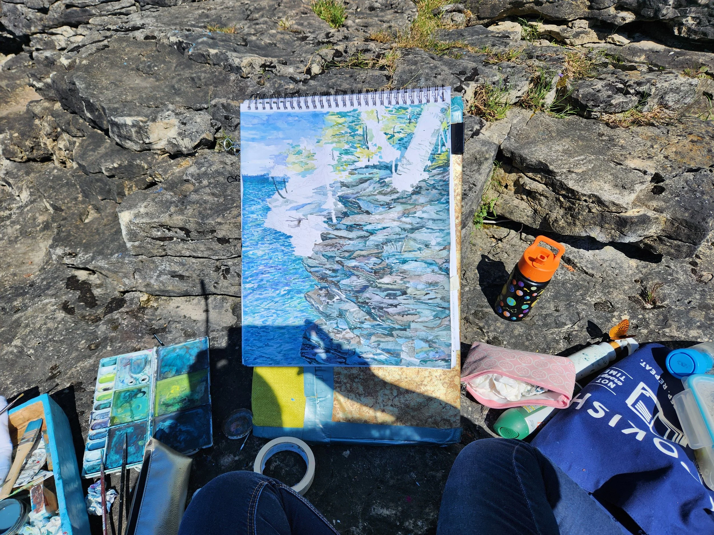 Day Three of Plein Air Painting at Cave Point Park (Not a Cave)