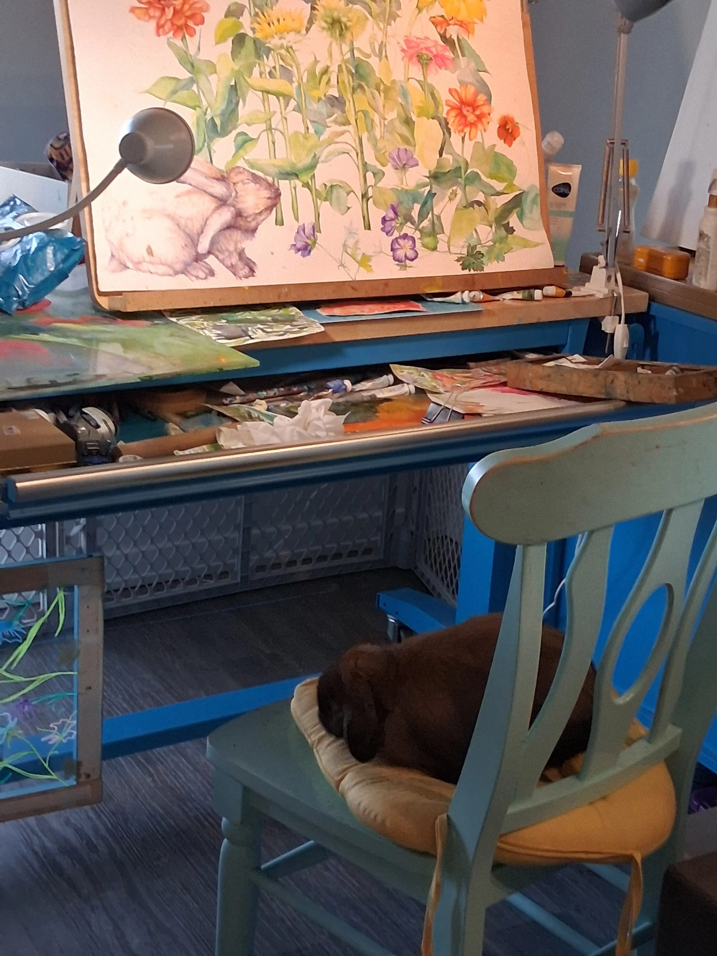 Ochre the Lop Critiques My Painting in Process 2025