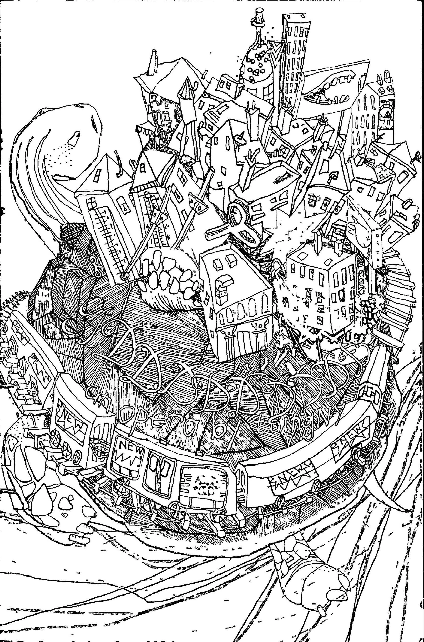 Linear Monochrome Draft for Client Album Cover 2008 | ThingNY Music Ensemble