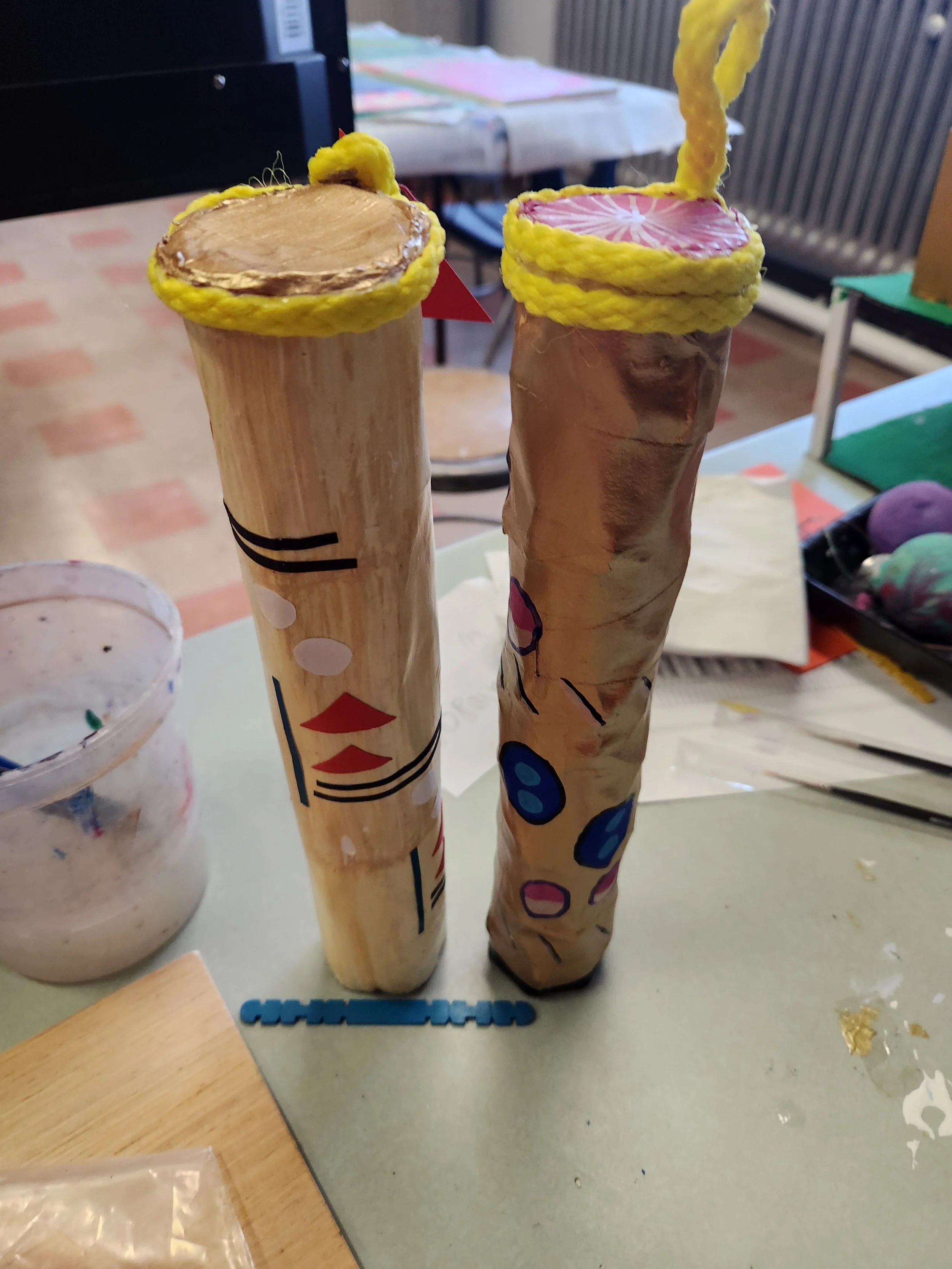 My Teacher Demo samples of Cardboard rainsticks for student lessons