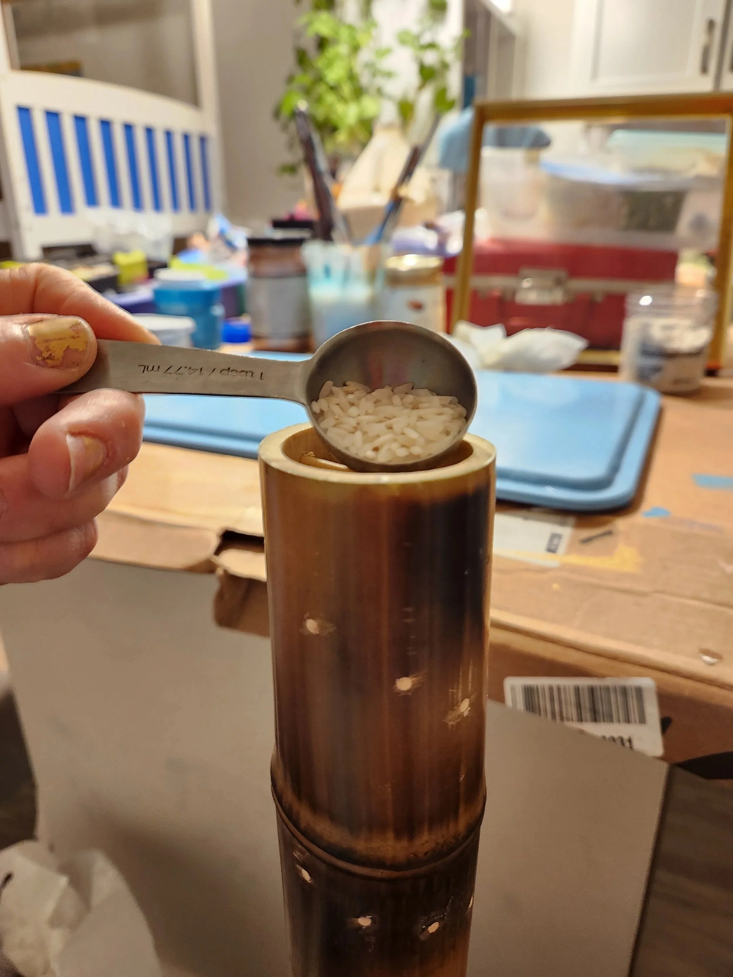 2023/4 Bamboo Indonesian style rainstick instrument in progress
