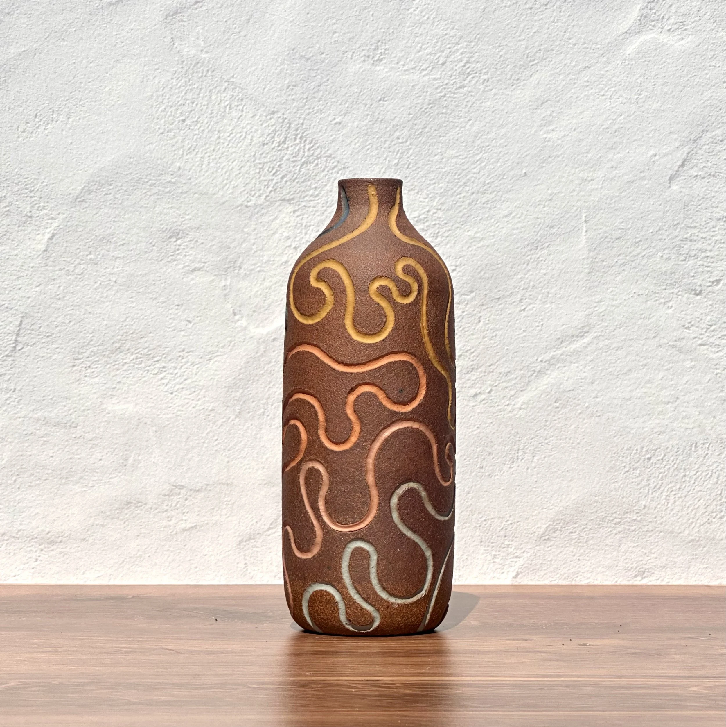 Colorful Squiggle Bottle Vase