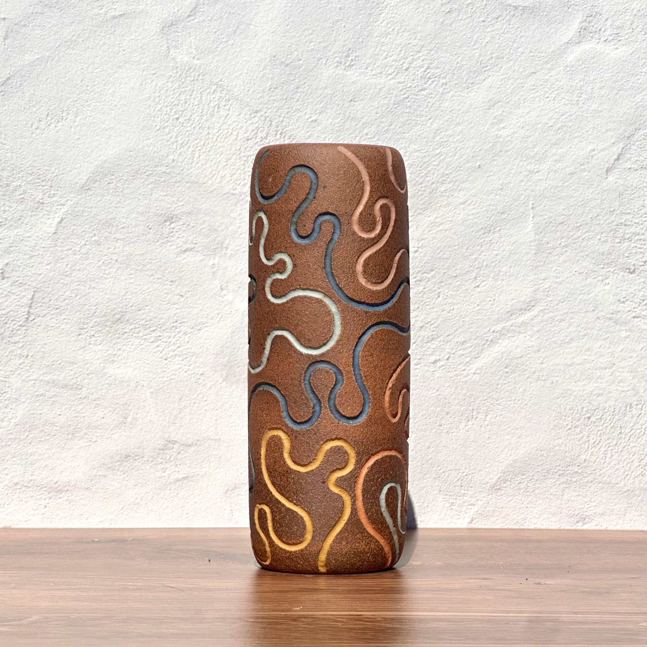 Colorful Squiggle Straight Vase
