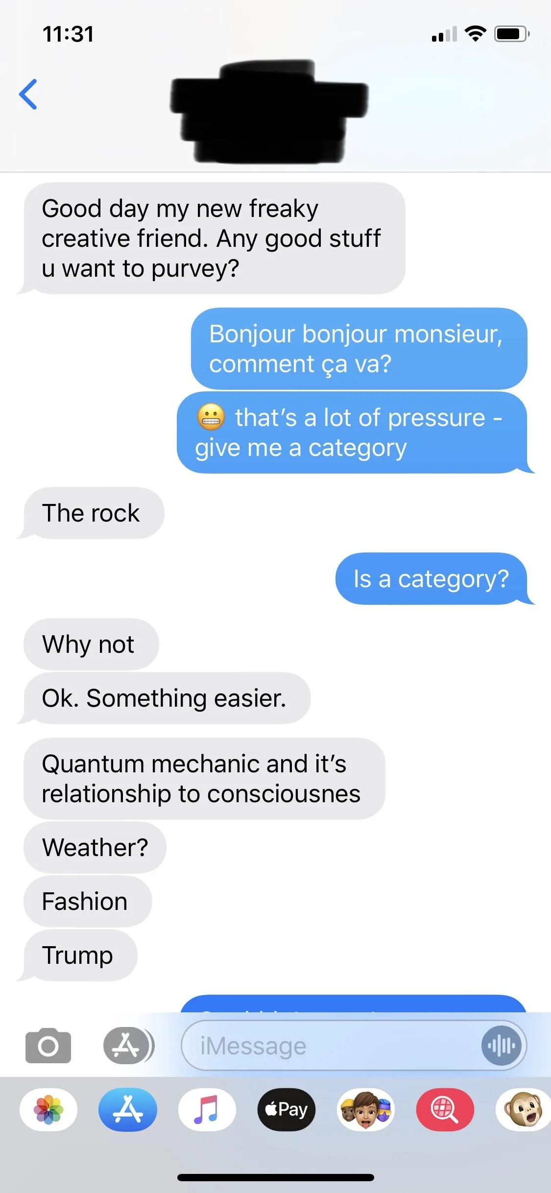 Example of mirroring and flirting through text (1 of 4)