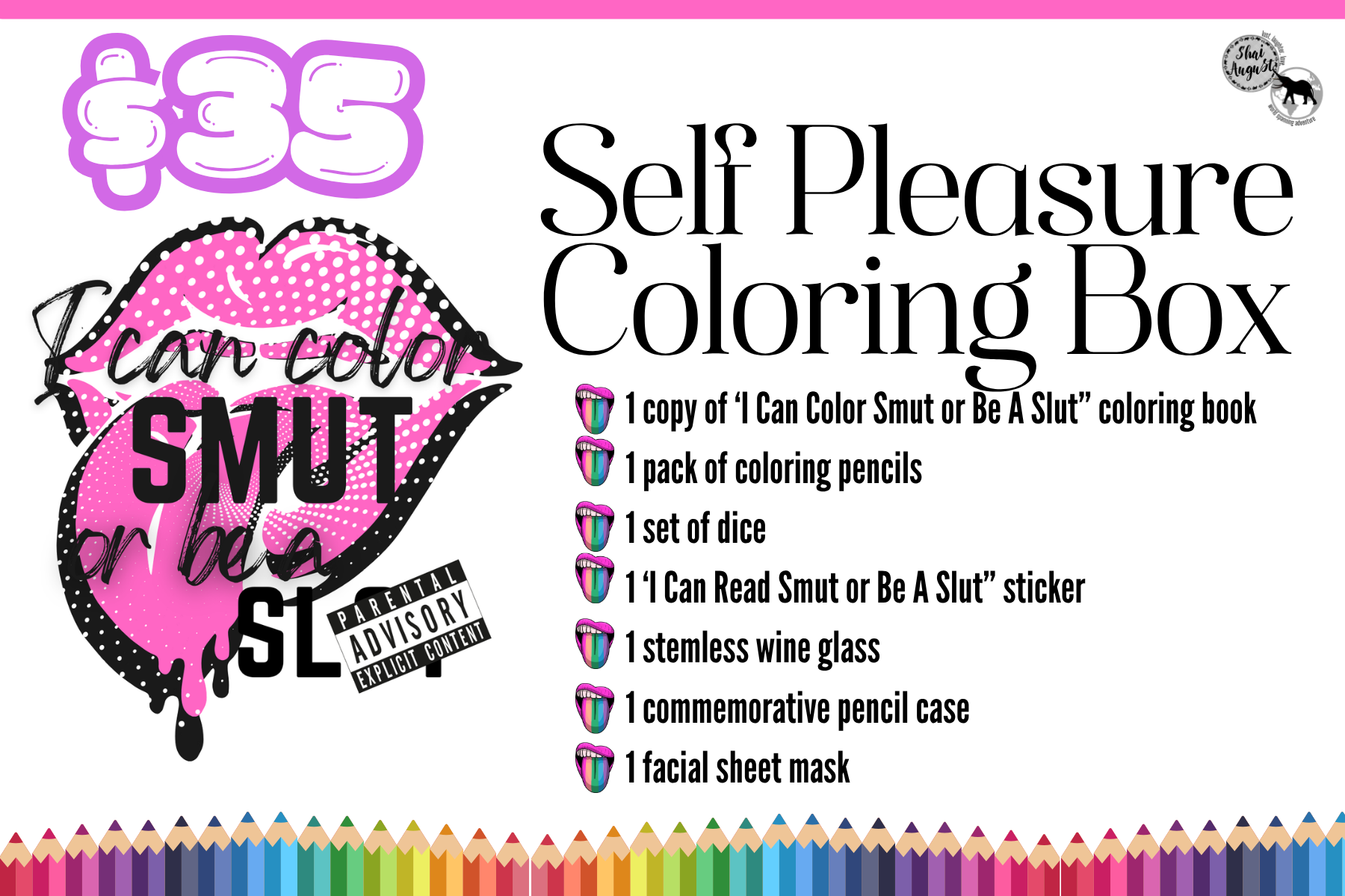 Self Pleasure Box -  I Can Color Smut or Be a Sl8t Coloring & Activity Book  🎨🔥