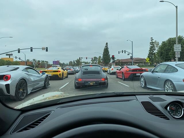 My kind of traffic. #rushhour #homeboys #dadlife #fathersday #porsche #ferrari