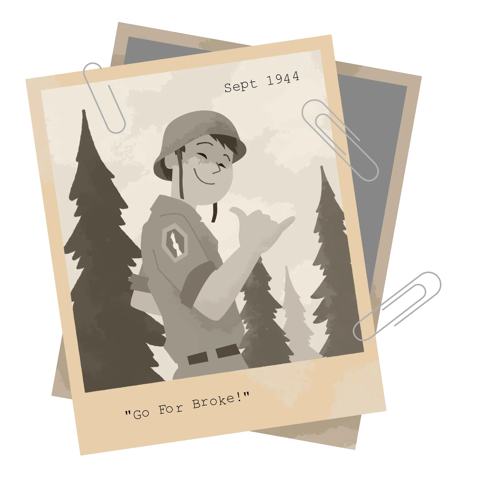 My favorite illustration for a feature article for HONOLULU Family magazine in 2018. I tried to depict a 442nd solider somewhere in Europe during a rare moment of calm.