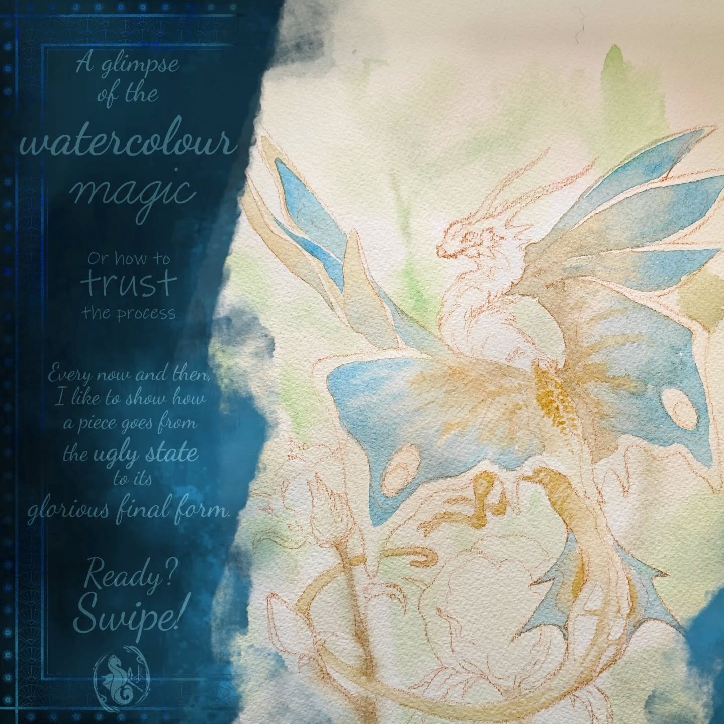 📯BTS of the Argus dragon. Hold the dots and swipe to watch him come to life!
📜 I always dread the ugly stages. Sometimes it is really hard to just trust the process and go with the flow, even though you have a clear vision of where you want to go.