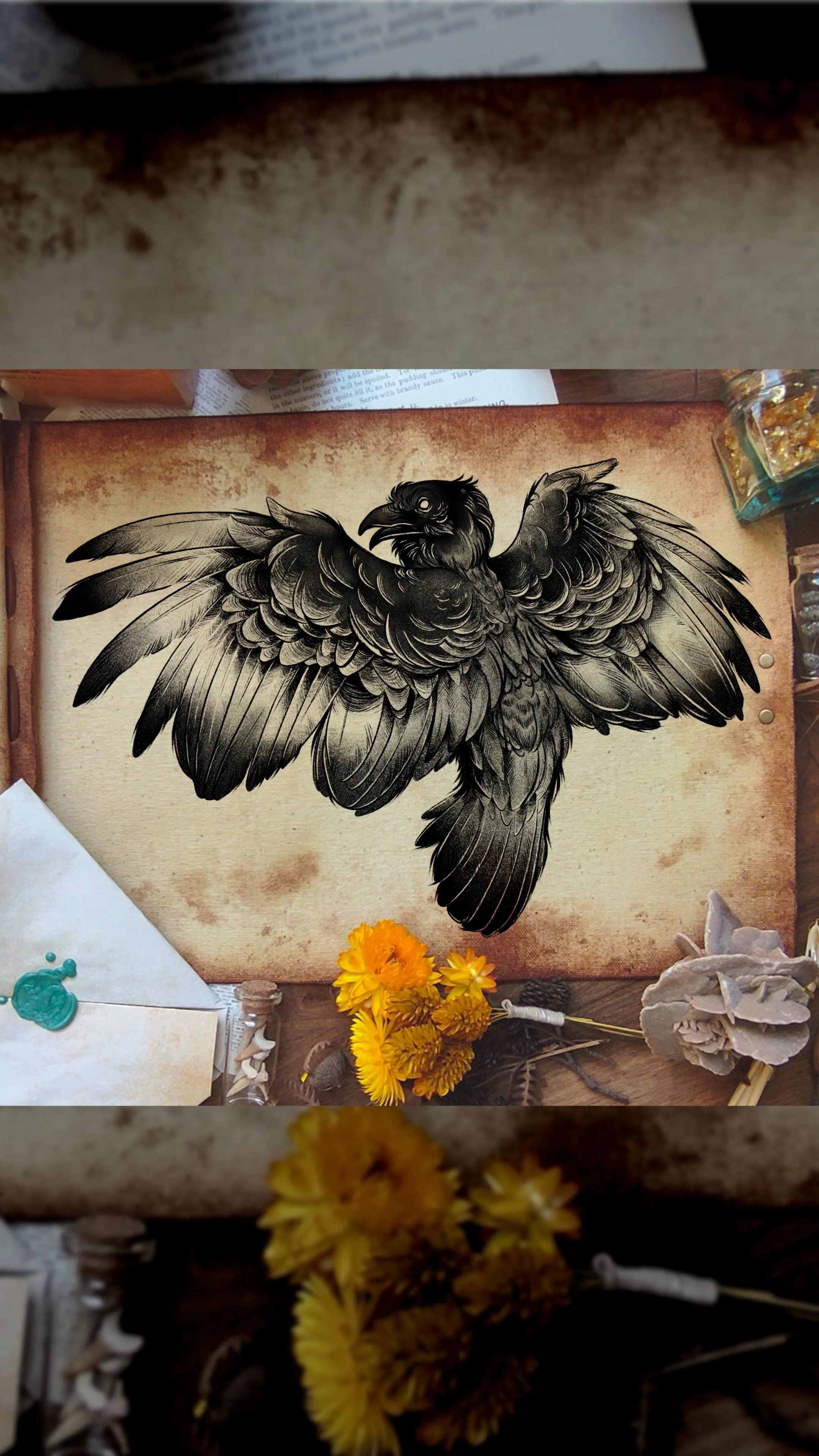 📜The crow
I am currently digging up some old projects I have worked on. This one was designed especially for one of the characters of @rough_waters_thegame : Sergeï.
🗝️crow, tattoo, black work, inked, crow tattoo, timelapse, video game
#crow