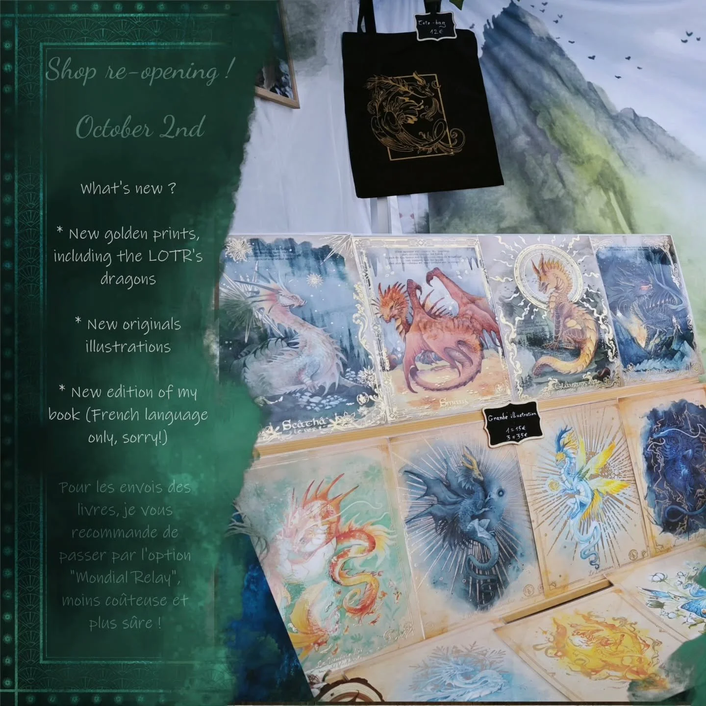 📯 R&eacute;ouverture de la boutique jeudi 2 octobre !

📜 (EN below) La boutique en ligne refait son apparition pour un temps limit&eacute; d&egrave;s jeudi et jusqu'&agrave; mi-octobre ! Avec quelques nouveaut&eacute;s en prime : les dragons du Sei