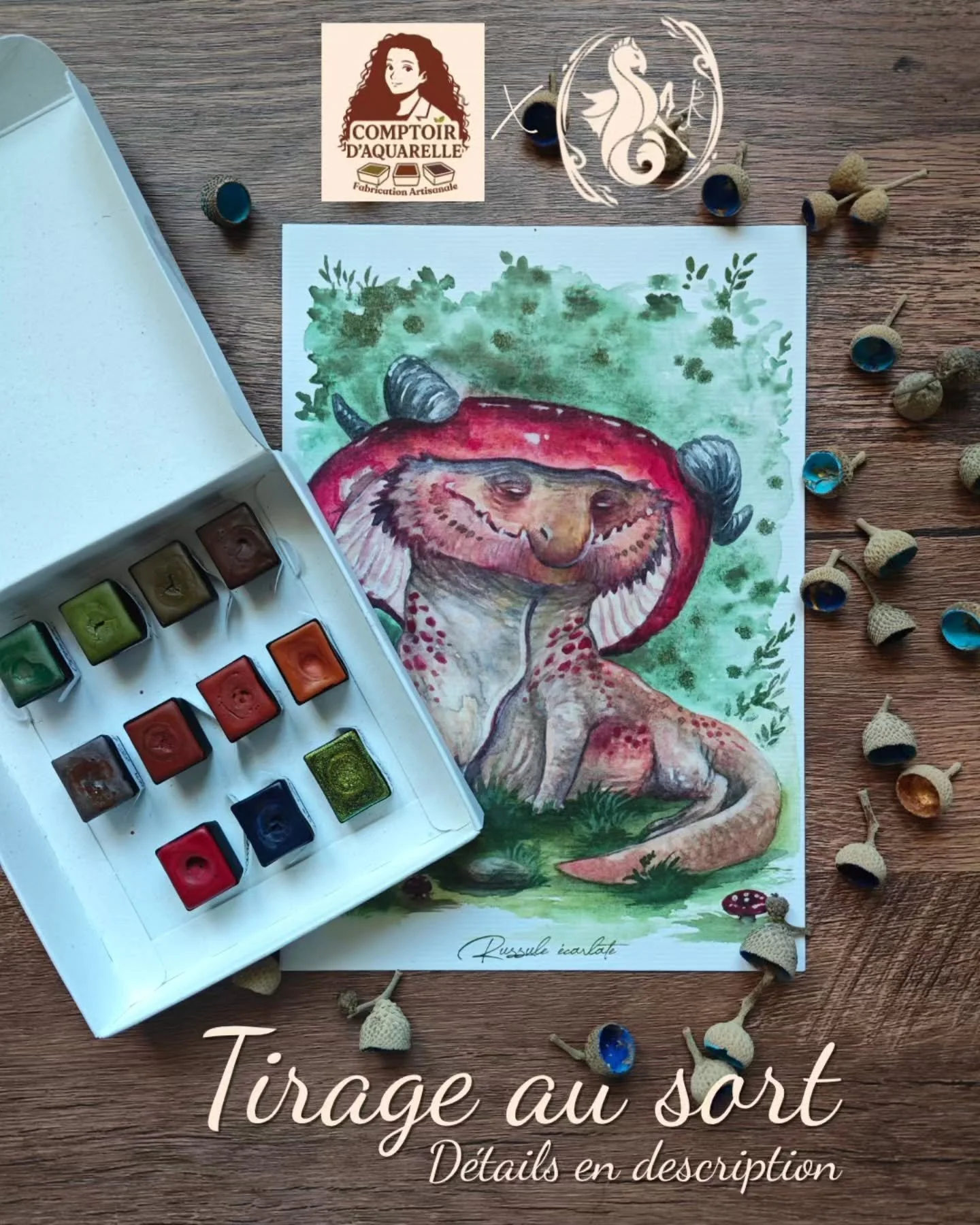 📯Pour f&ecirc;ter l&rsquo;arriv&eacute;e du printemps, et pour les nostalgiques de l&rsquo;automne, @comptoir_daquarelle et moi-m&ecirc;me vous proposons un petit concours pour vous faire gagner 2 lots : 

🍁 La palette que m&rsquo;a envoy&eacute;e 