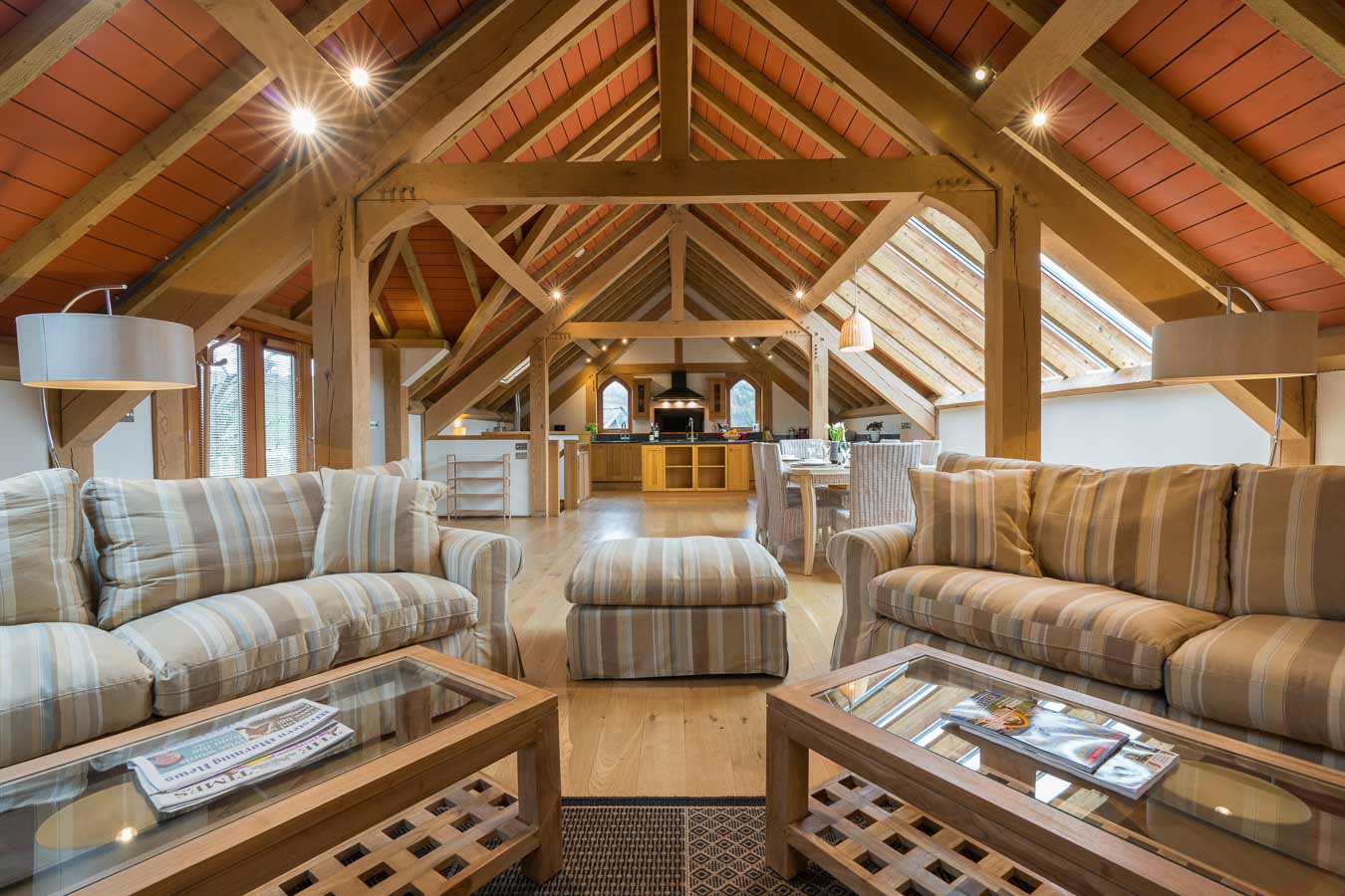 Orchard Lodge is a large luxury 5 star gold holiday cottage that sleeps 6. Offering you all the space you could need with its huge, beautiful open plan Oak living area.