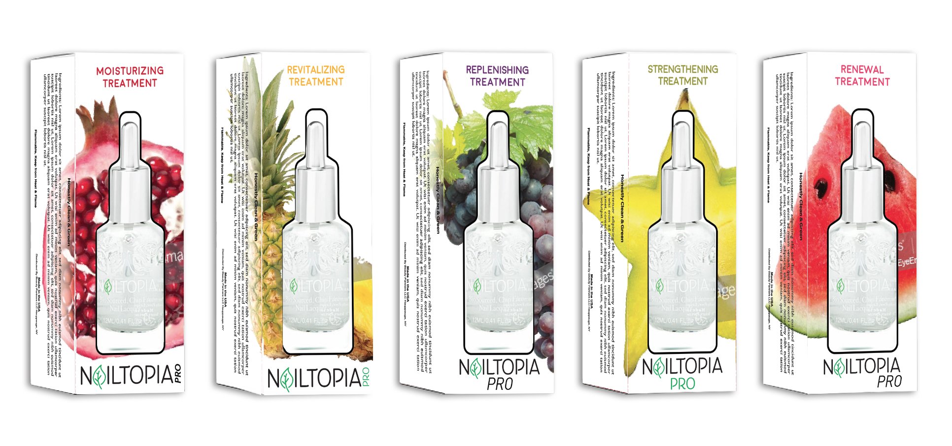 Nailtopia Nail Care Collection secondary package design concepts